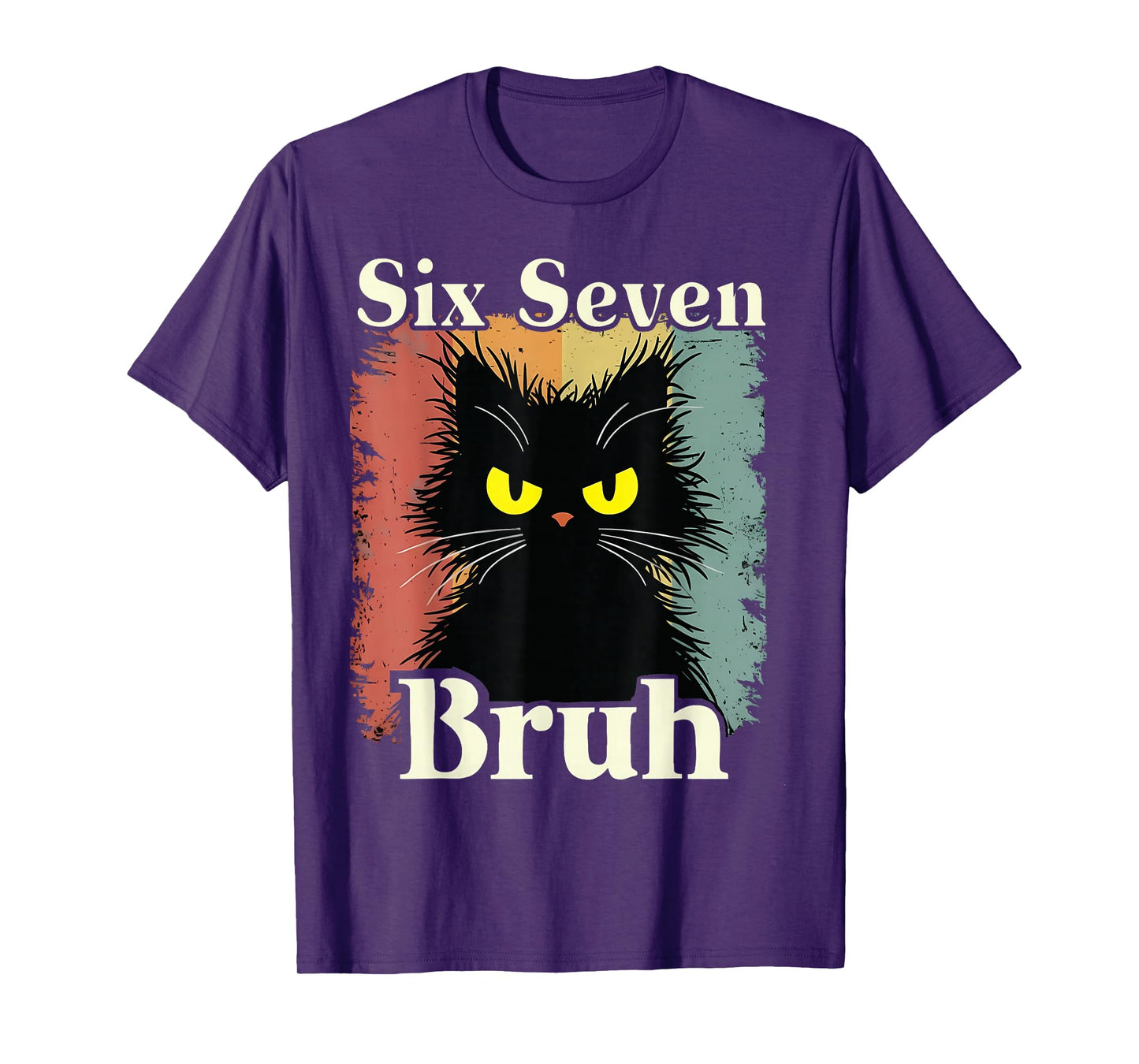 67 Halloween Funny Six Seven Meme Brainrot Cat Kids Bruh T-Shirt