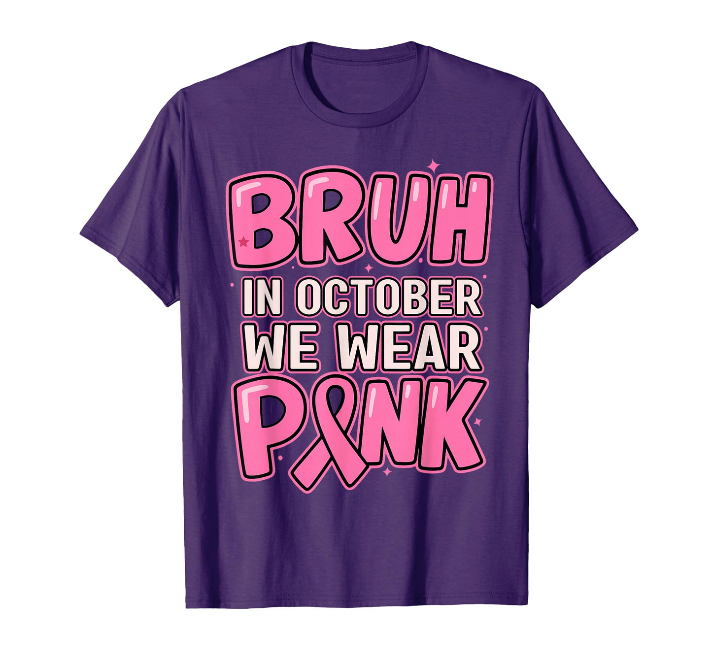 Breast Cancer Awareness October We Wear Pink Boys Kids Teens T-Shirt
