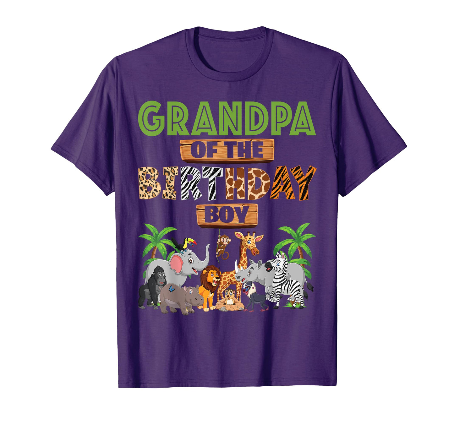 Wild Grandpa Of The Birthday Boy Zoo Safari Jungle Animal T-Shirt