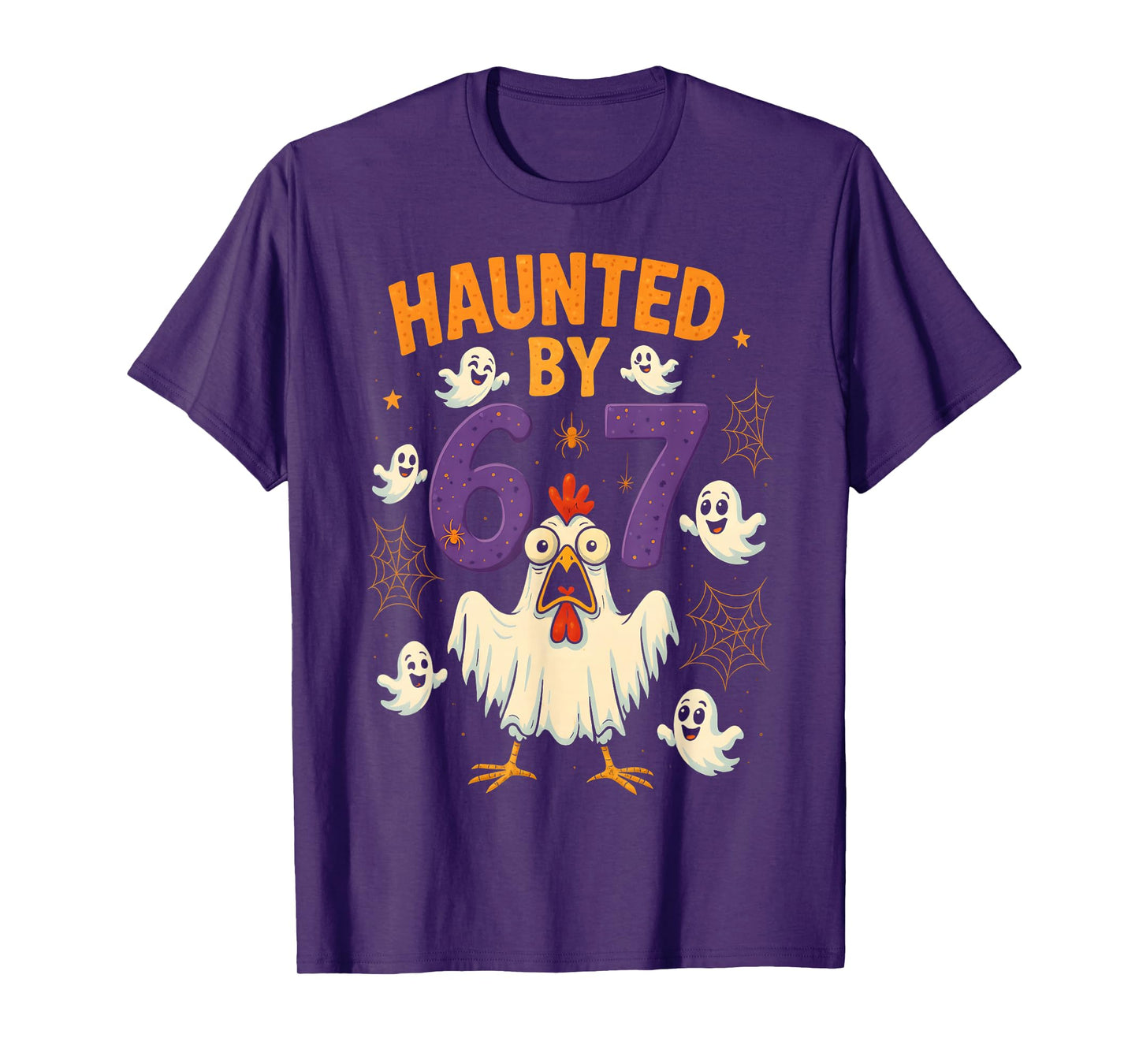 HUGvyn Haunted by 67 Meme Chicken Ghost Halloween Six Seven T-Shirt