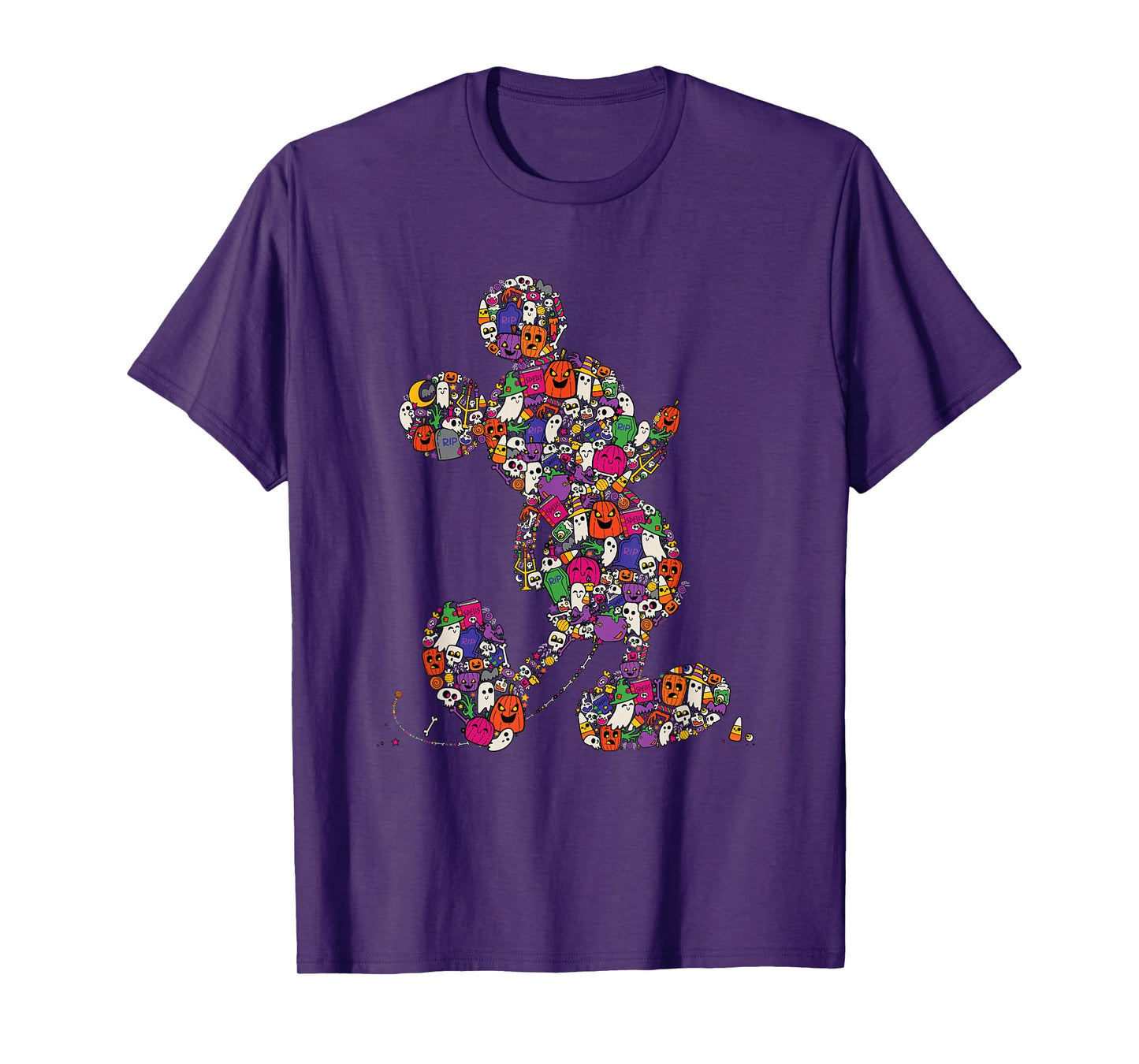 Disney Halloween Mickey Mouse Cute Spooky Silly Silhouette T-Shirt