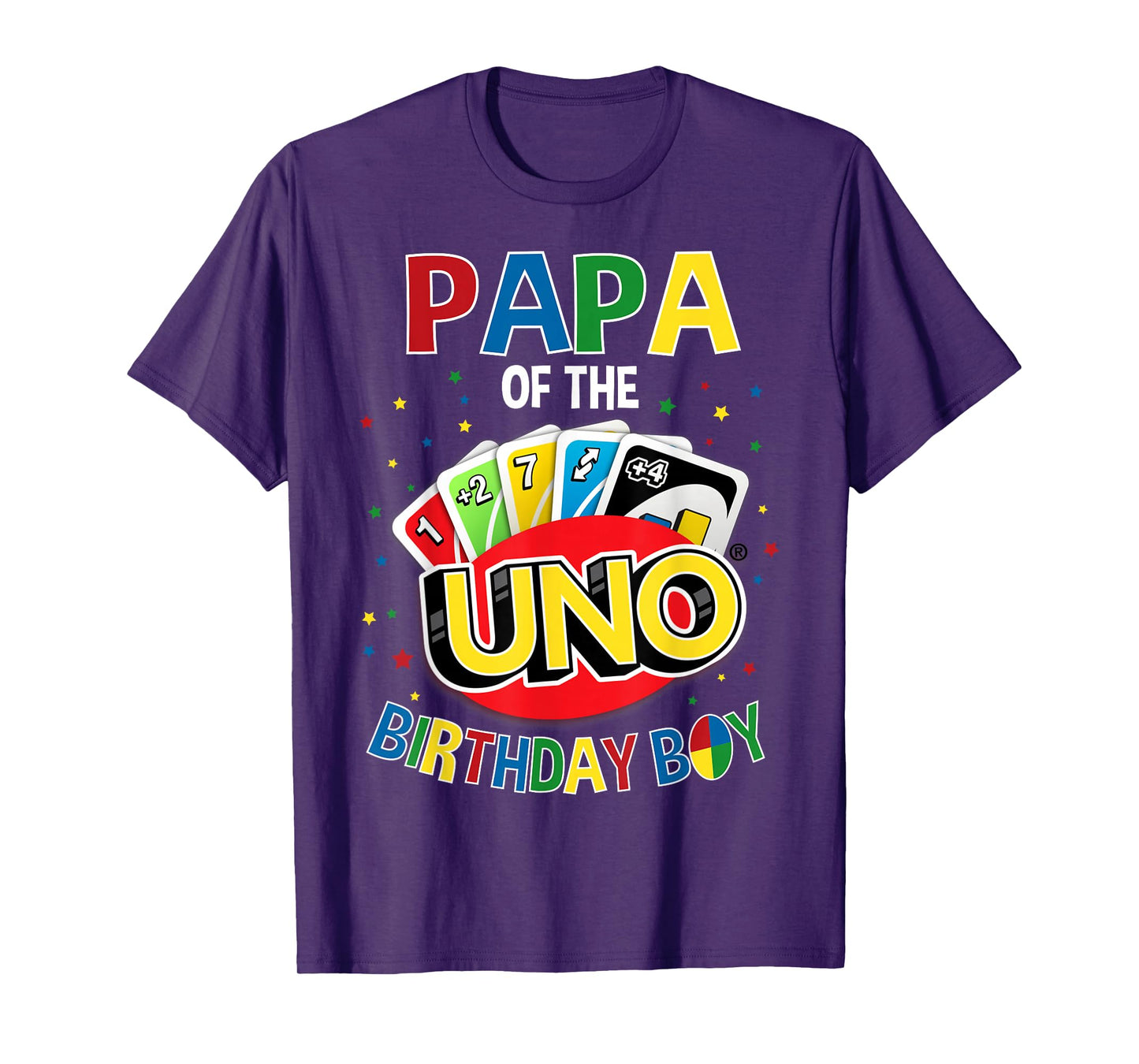 Papa of The Birthday Boy Uno Game B-Day Family Party T-Shirt