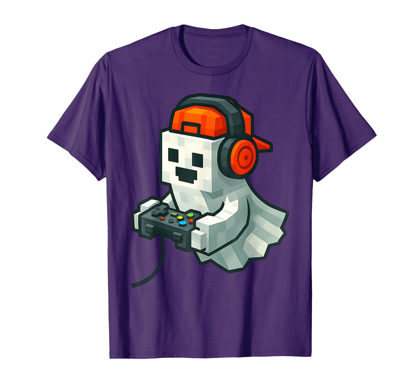 Halloween Ghost Gamer Funny Pixel Video Gaming Boys Men Kids T-Shirt