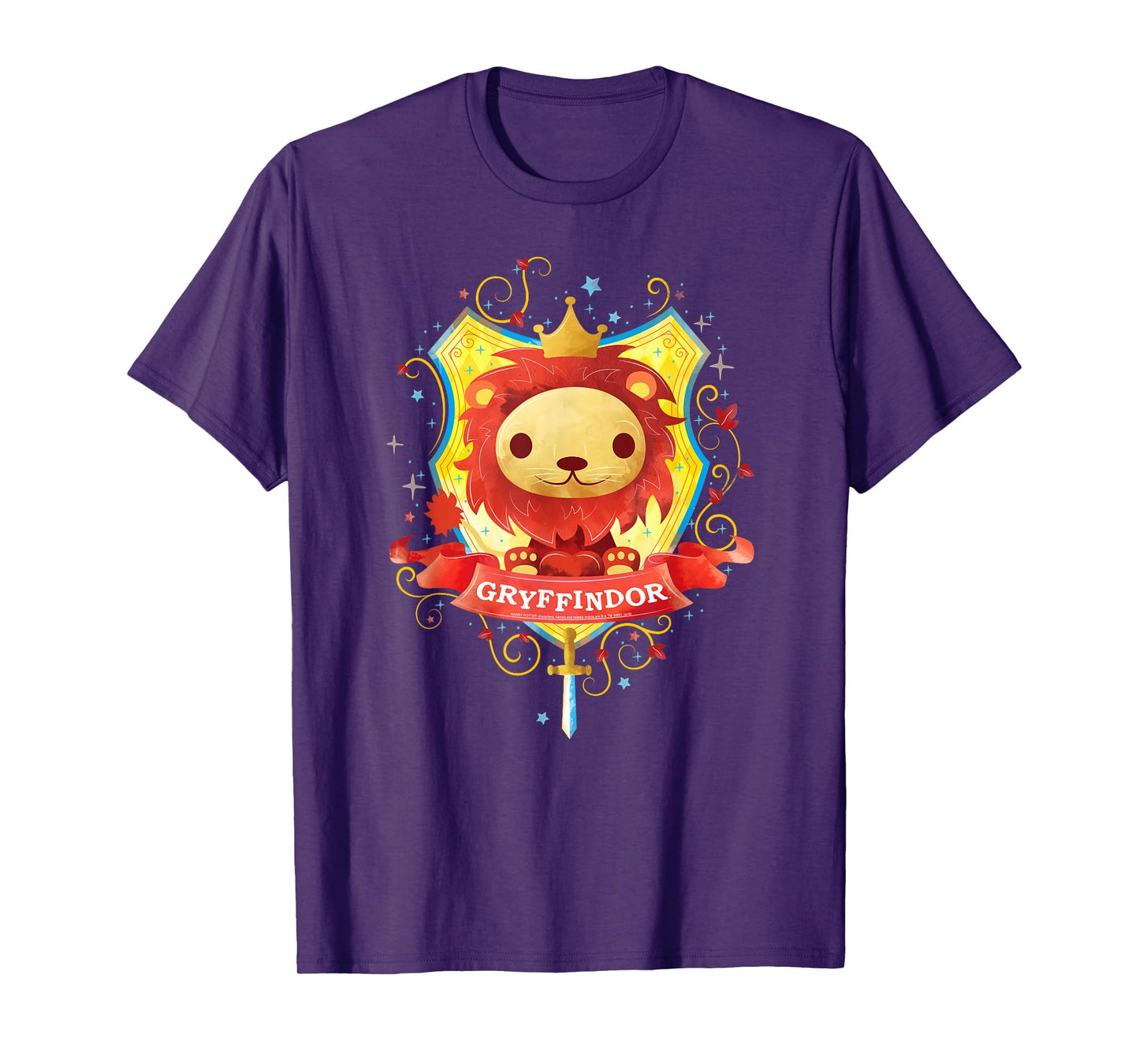 Harry Potter Watercolor Gryffindor Crest T-Shirt