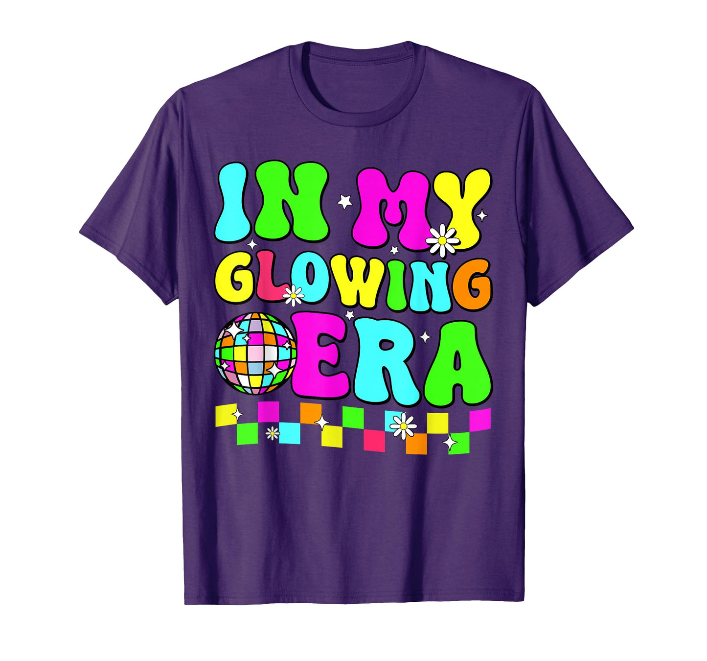 In My Glowing Era Retro Colorful Tie Dye Quote Group Team T-Shirt