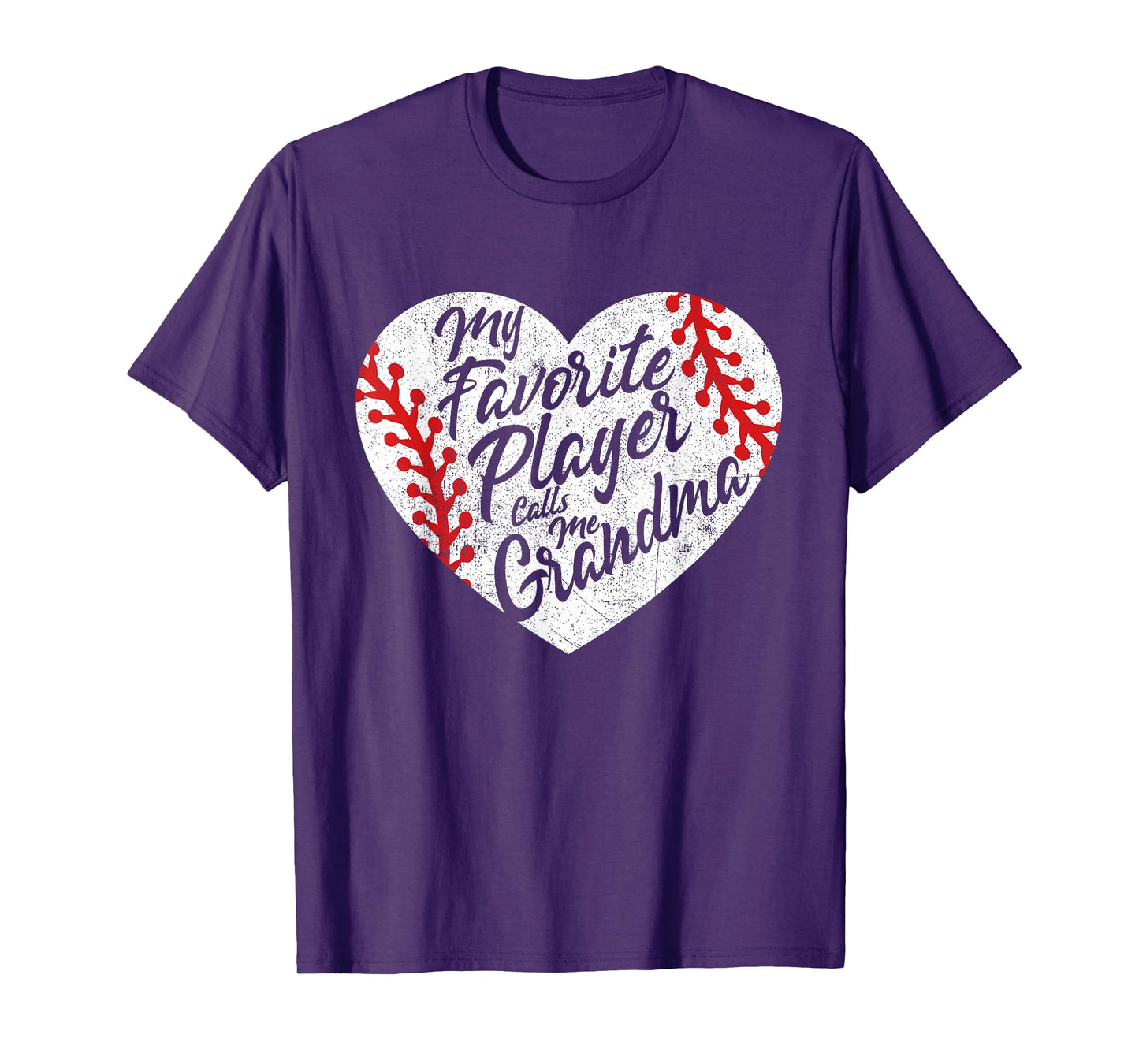 My Favorite Player Calls Me Grandma Baseball Heart Women's T-Shirt