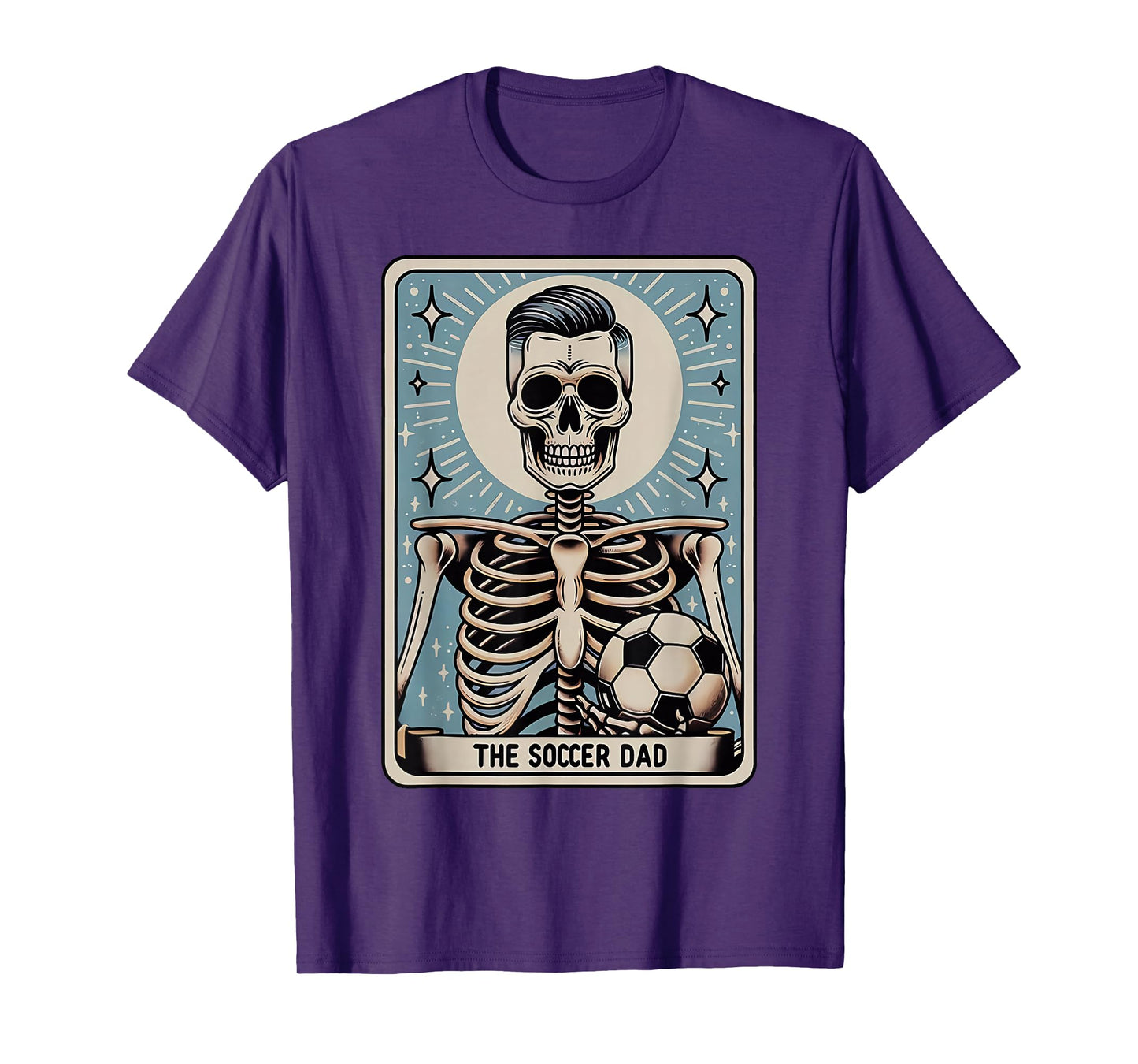 Funny Skeleton Soccer Dad Tarot Card Halloween Sport Lover T-Shirt
