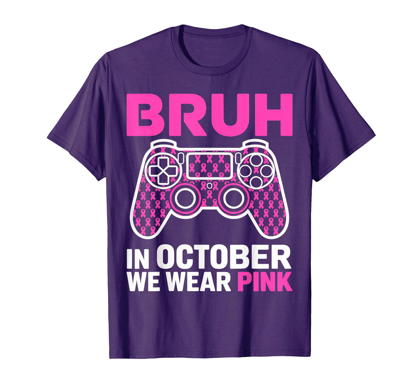 Bruh in October Wear Pink Breast Cancer Awareness T-Shirt
