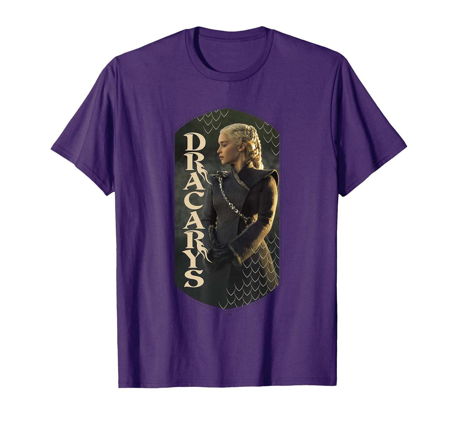 Game Of Thrones Dracarys Daenerys Targaryen Vignette Panel T-Shirt, Small, Black