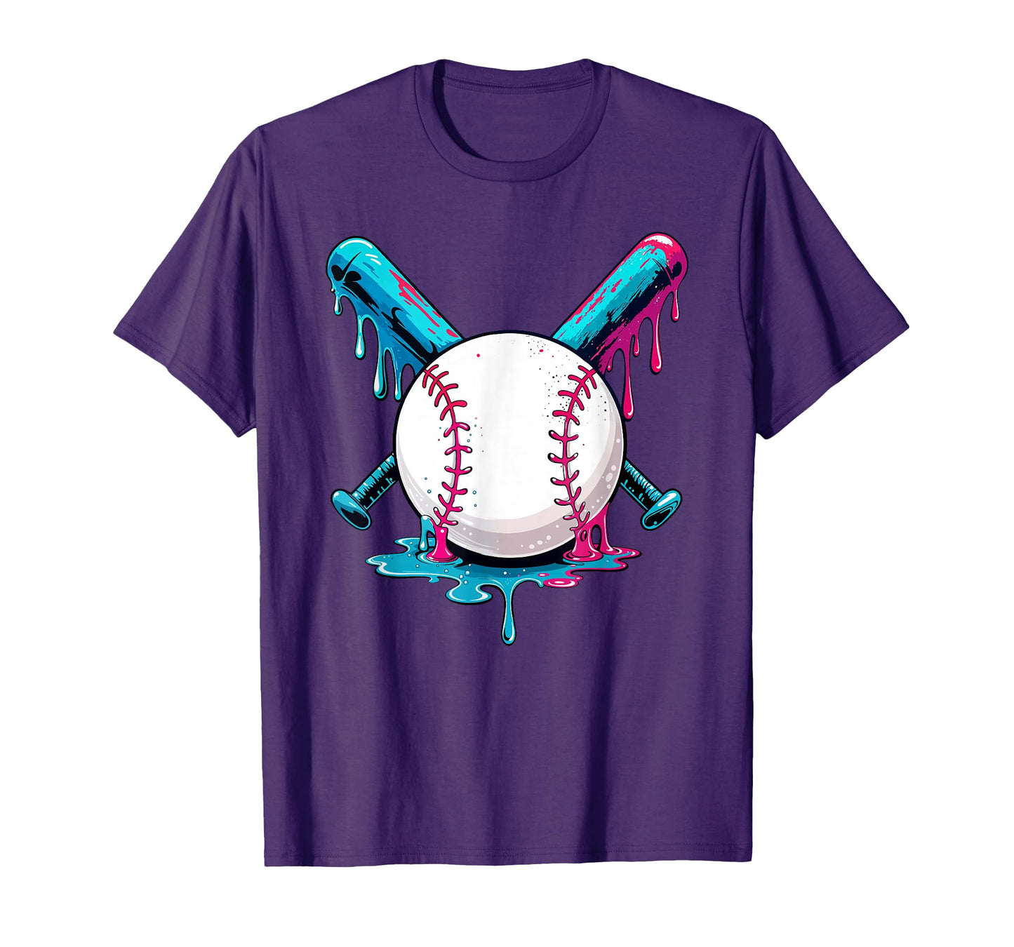 Ice Cream Baseball Drip with Sprinkles Funny Sport Lovers T-Shirt