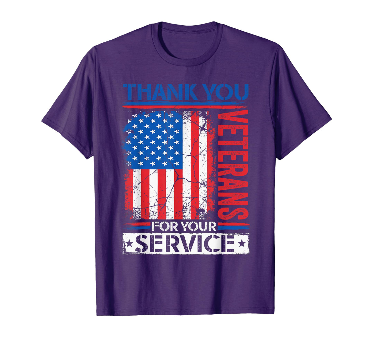 Thank You Veterans American Flag Patriotic Men Women T-Shirt