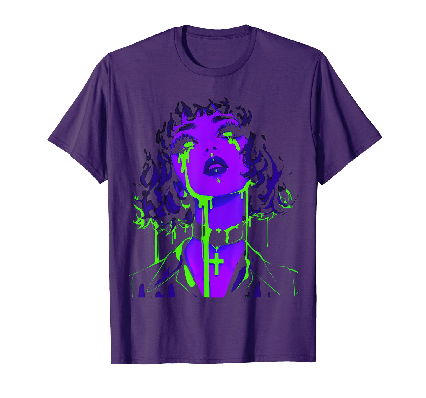Cybergoth Cybercore Grunge Punk Goth Girl Alt Anime Manga T-Shirt