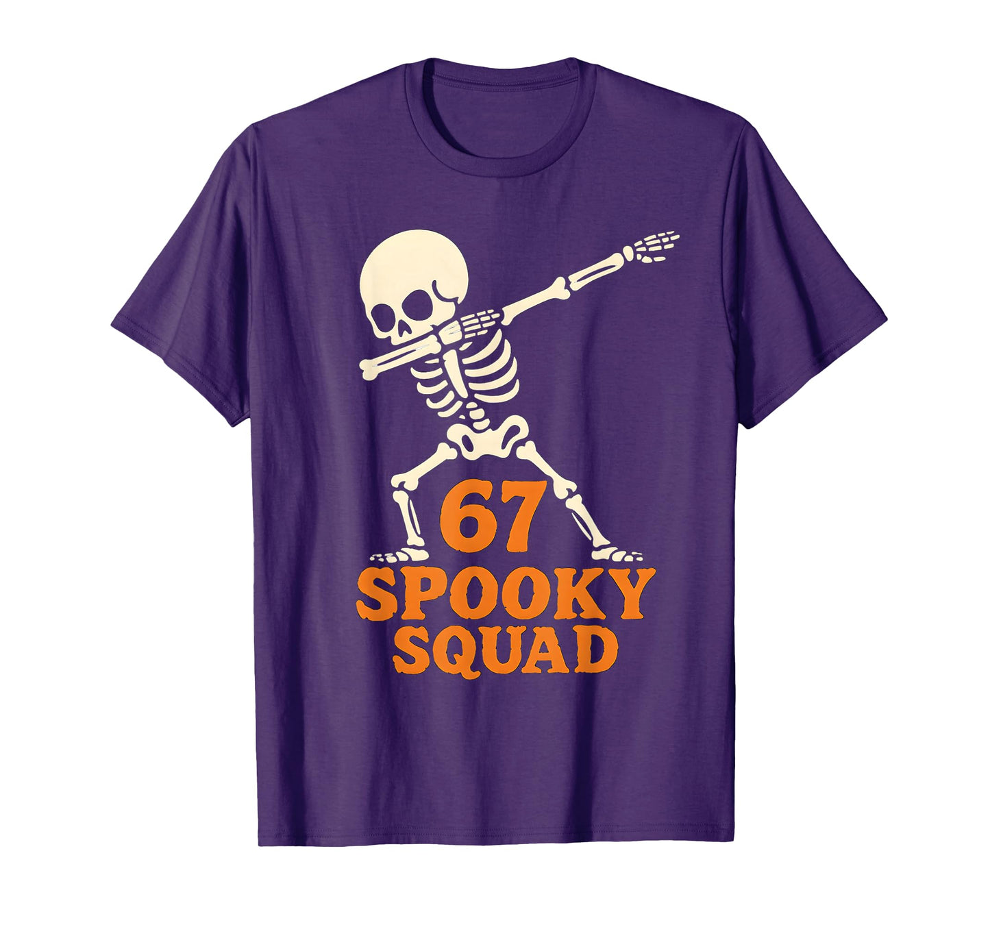 67 Halloween Meme 6 7 Numbers Six Seven Funny Kids Skeleton T-Shirt