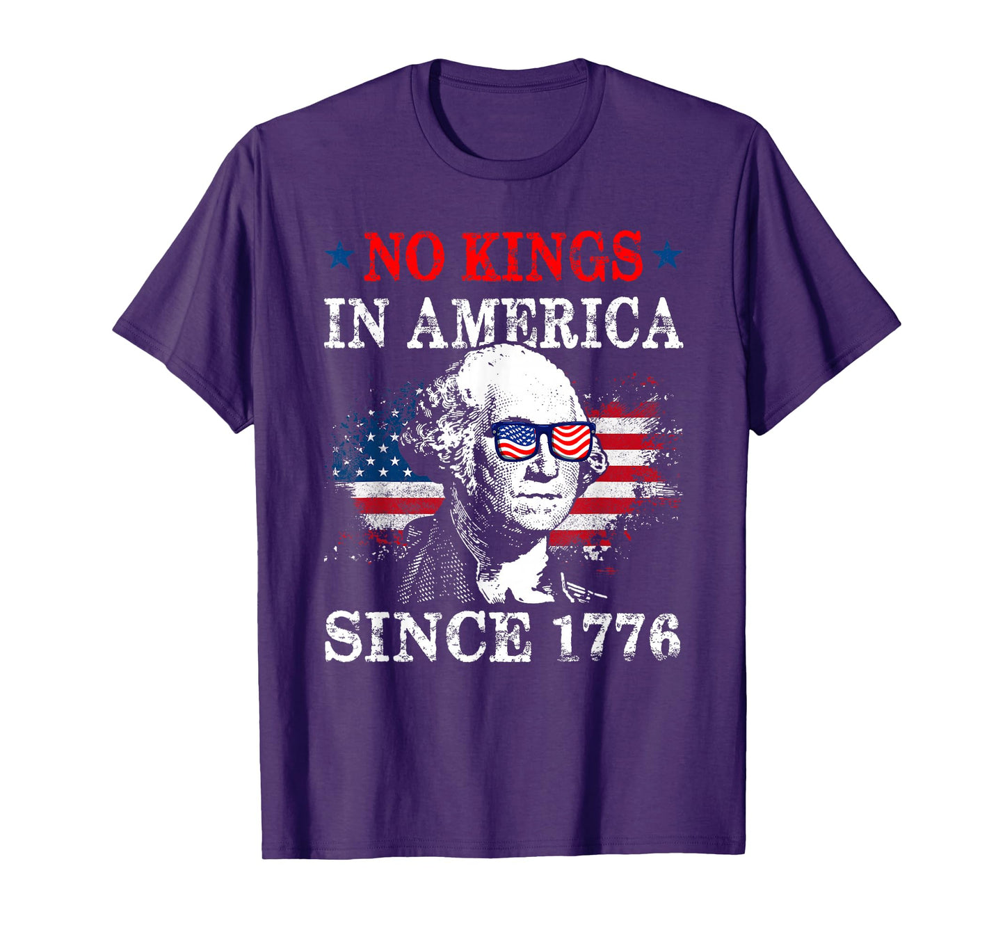 No Kings in America Since 1776 Vintage American Flag Patriot T-Shirt