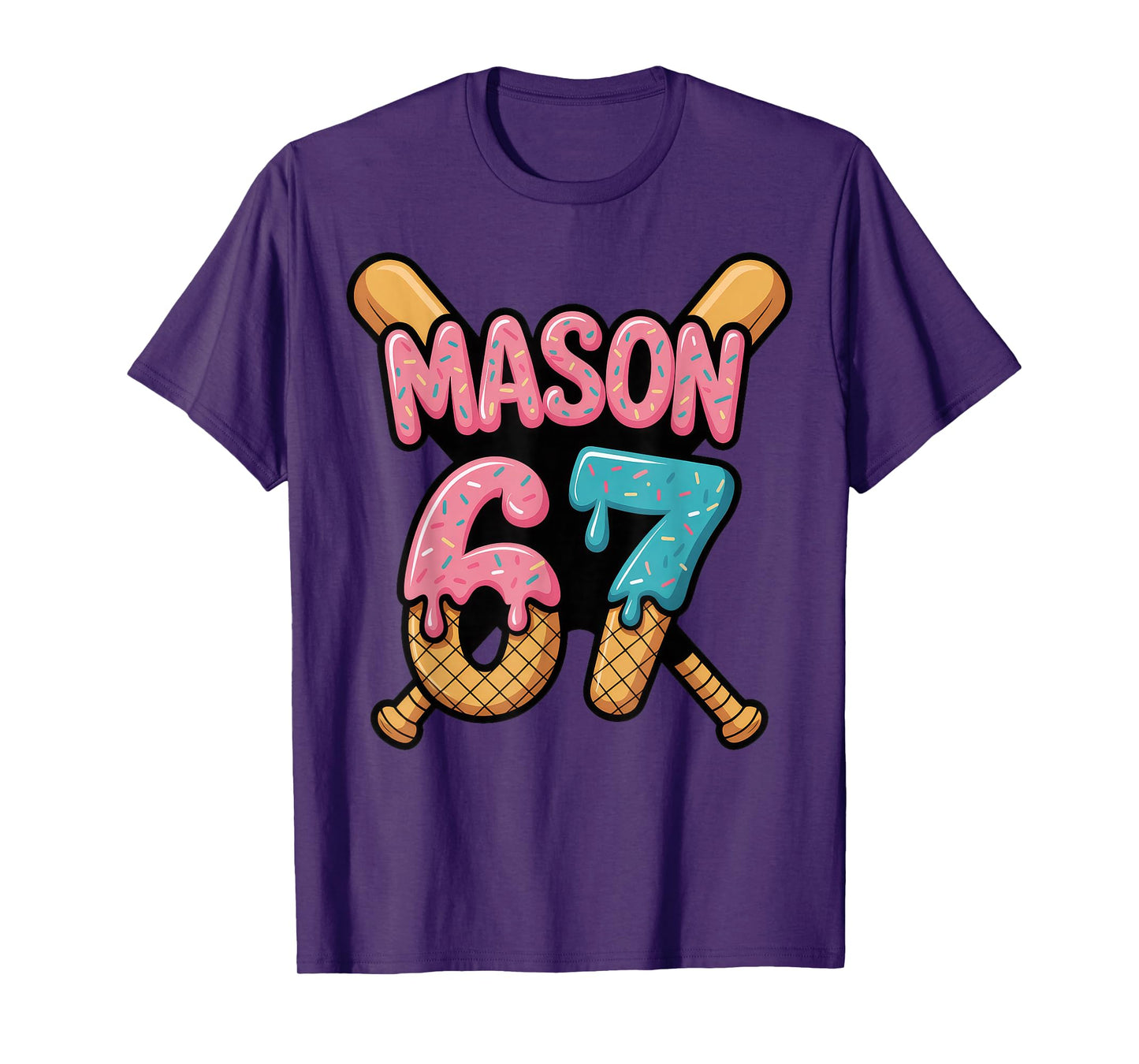 Mason 67 Ice Cream Drip Baseball T-Shirt
