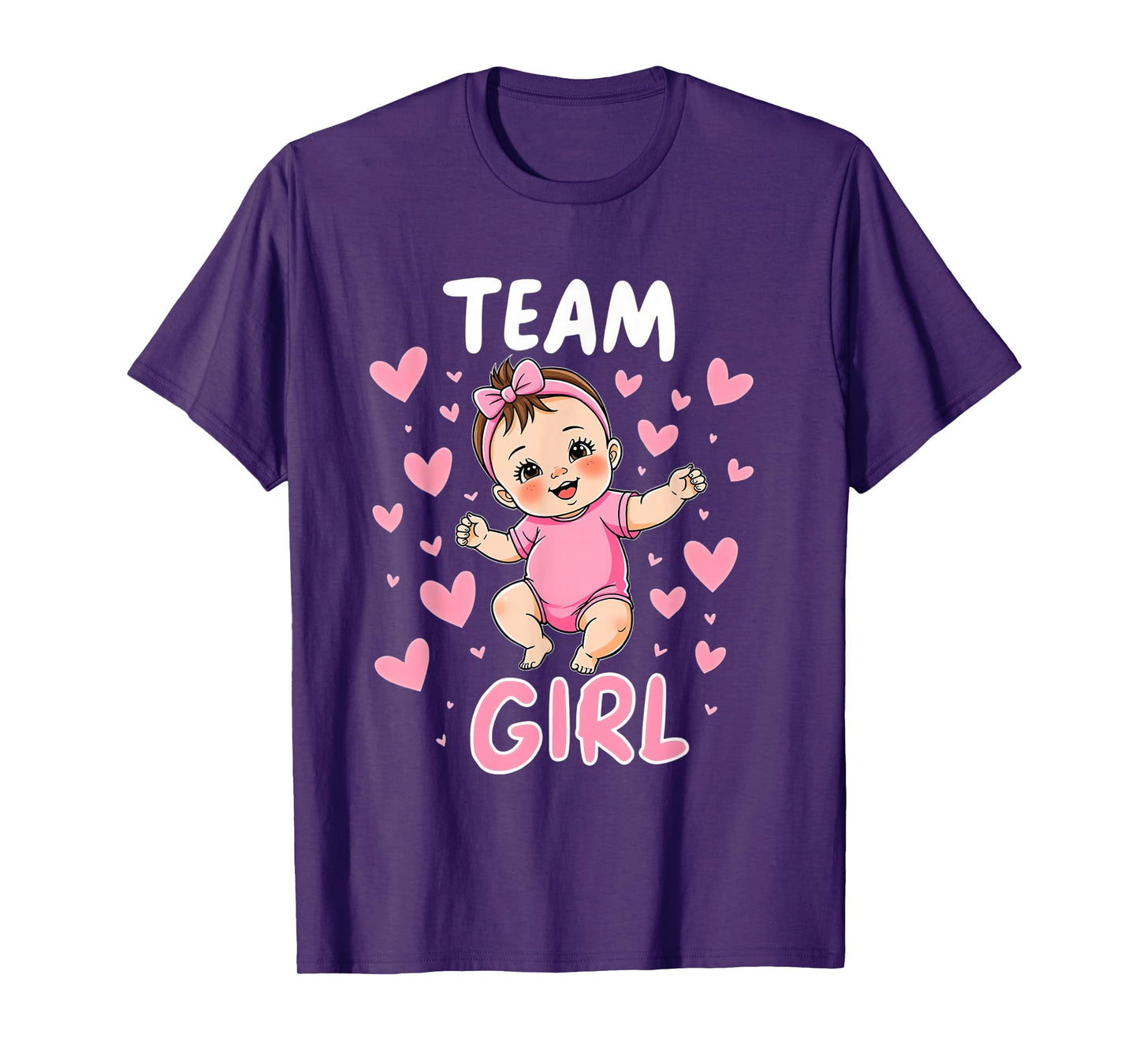 Team Girl Design Baby Girl Gender Reveal T-Shirt