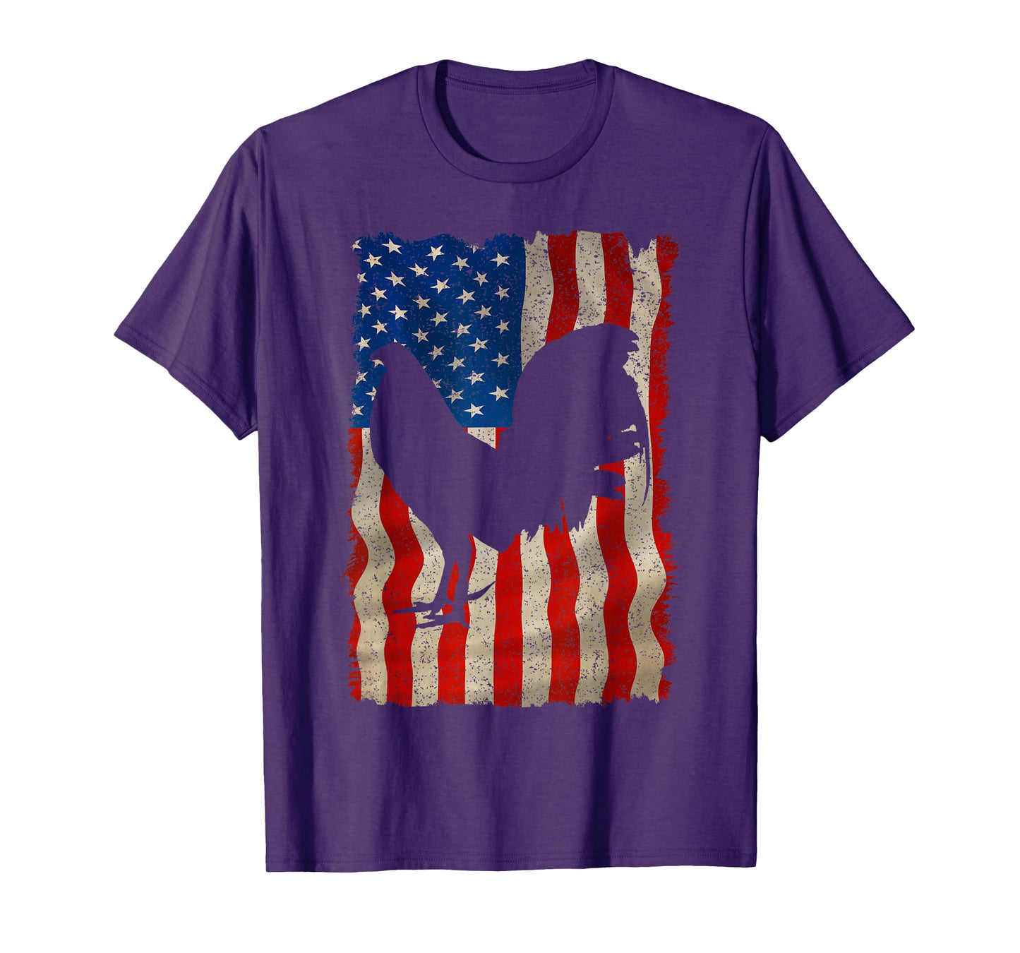 Rooster Vintage US Flag Cock Fight T-Shirt