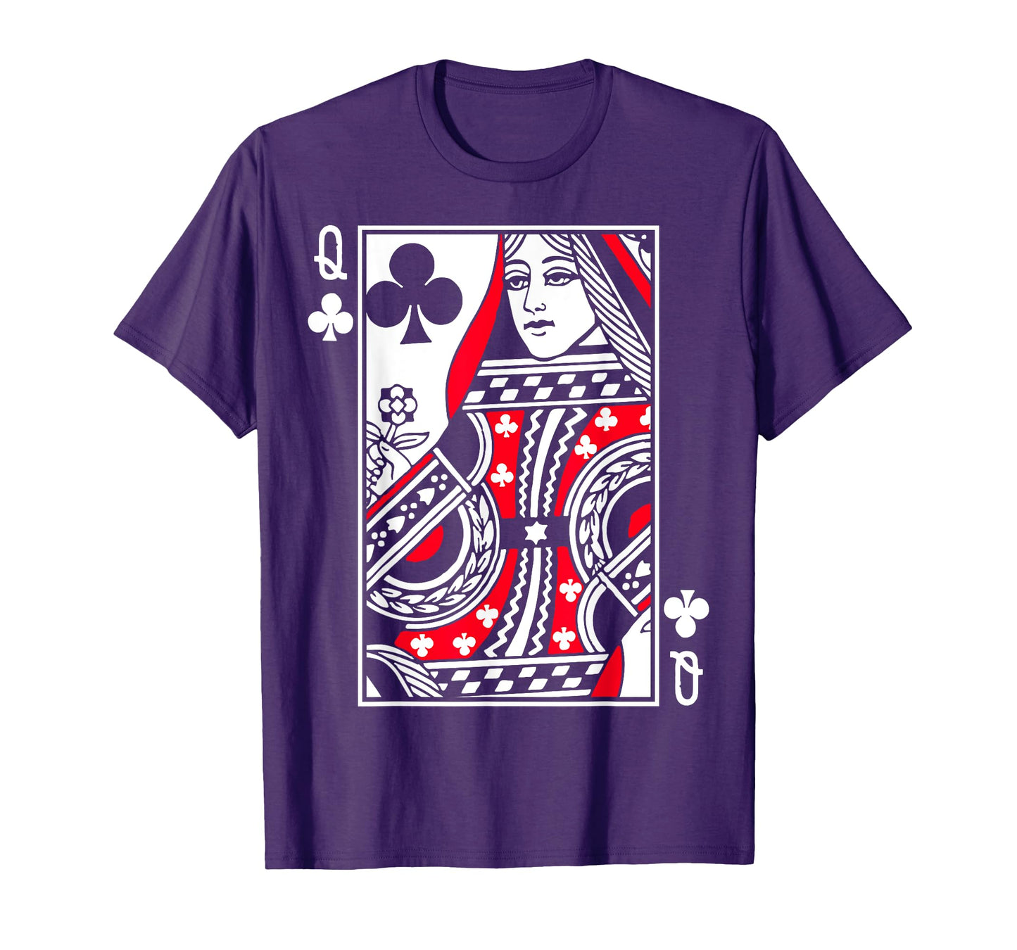 Queen of Clubs Poker or Blackjack Club Queens Playing Card T-Shirt