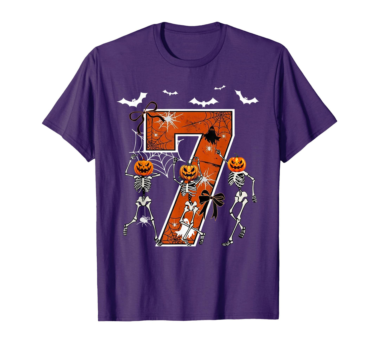 Number 7 Six Seven Meme 6 7 Halloween Dancing Skeleton Women T-Shirt