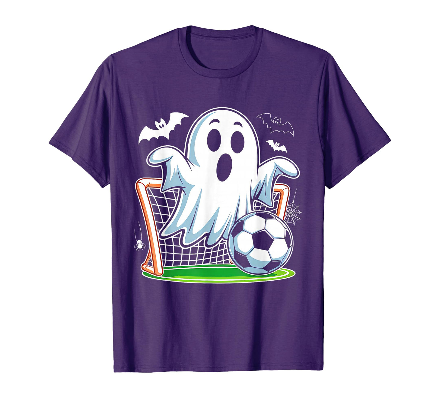 Boo Ghost Playing Soccer Funny Halloween Soccer Costume T-Shirt