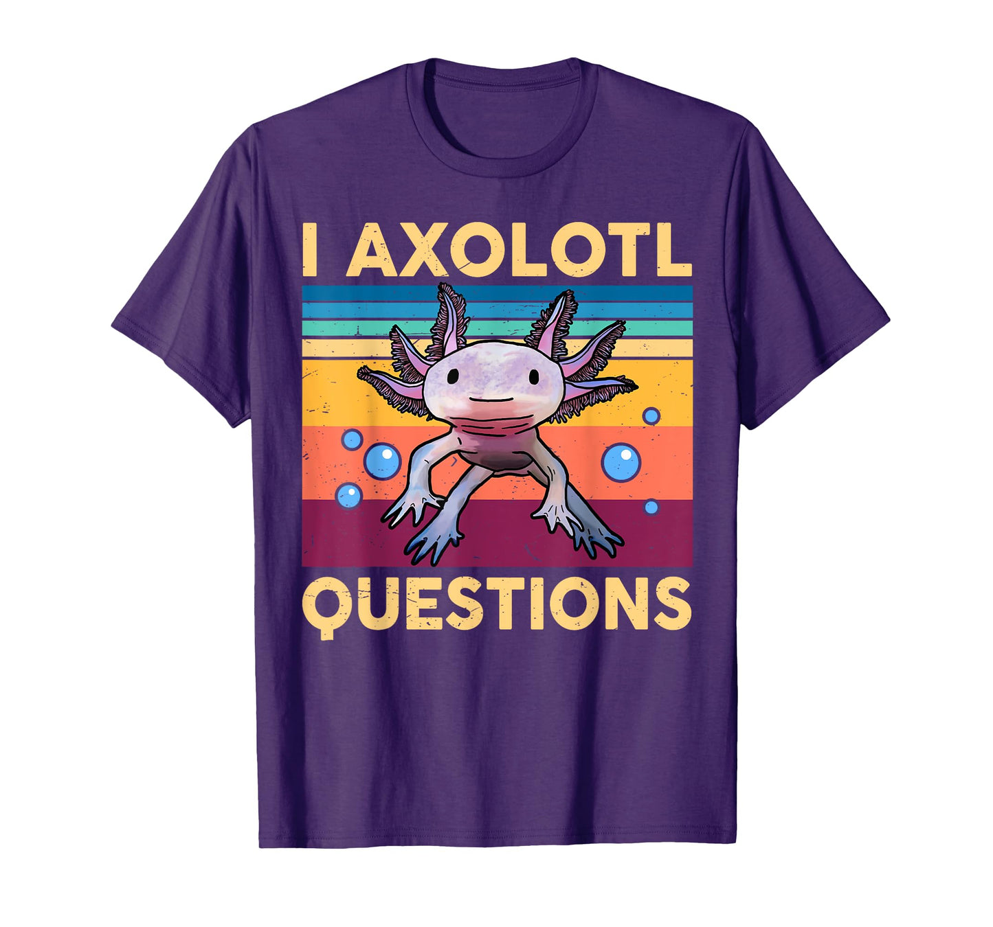 Large Axolotl Retro I Axolotl Questions Cute Axolotl Kids T-Shirt