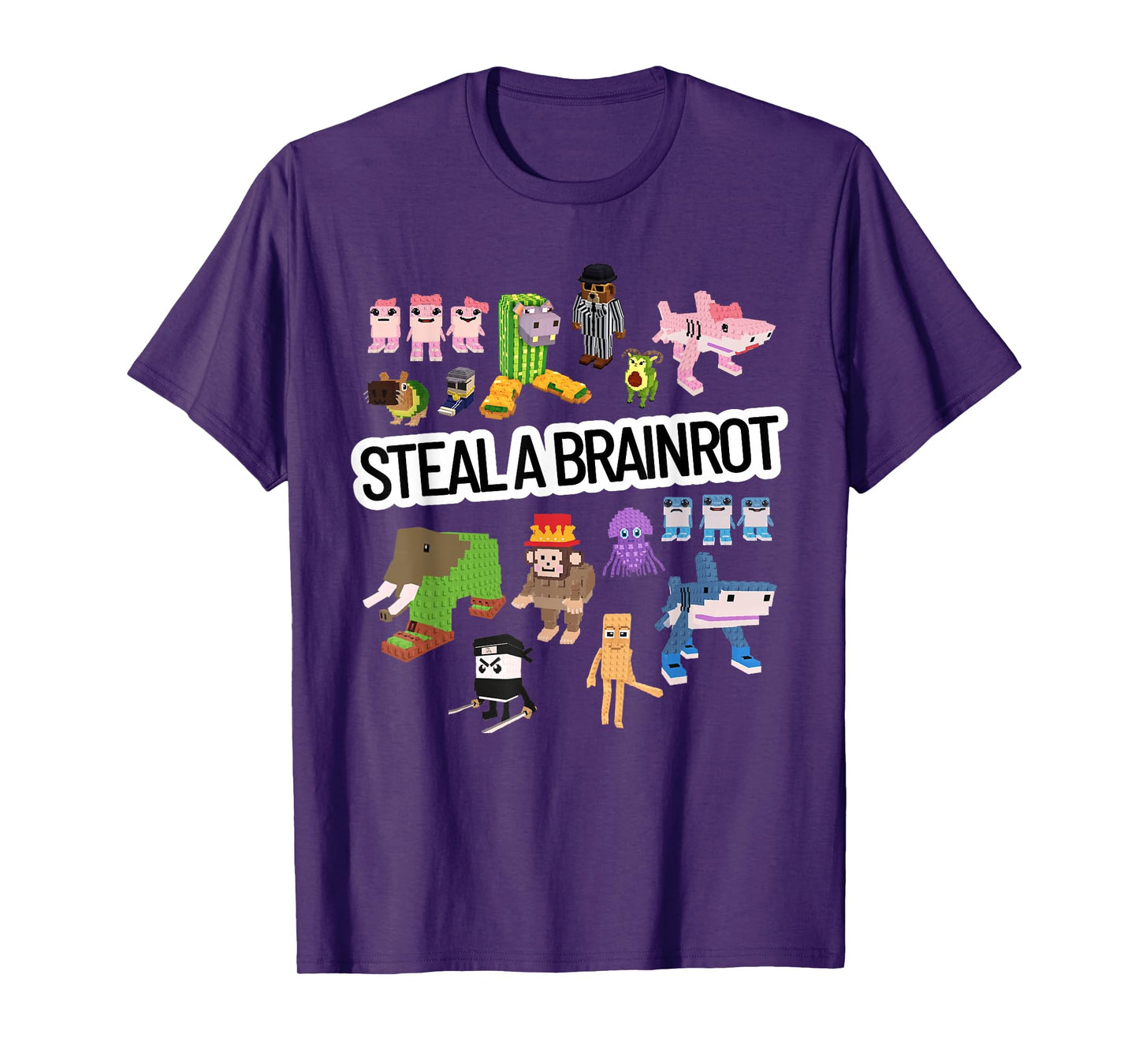 Funny Steal a Brain Rot Funny Gamer Design T-Shirt