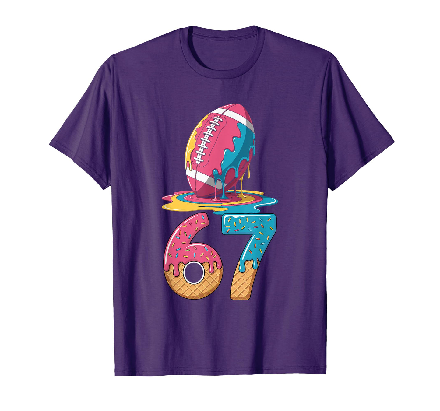 American Football Drip 67 Player 67th Birthday Ice Cream 67 T-Shirt