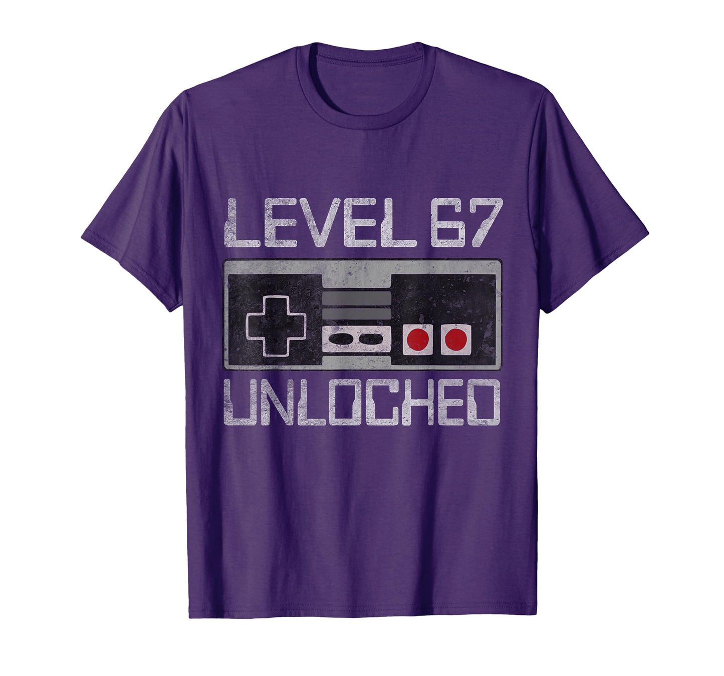 Funny Six Seven 6 7 Meme Gen Alpha Gamer Level 67 Unlocked T-Shirt