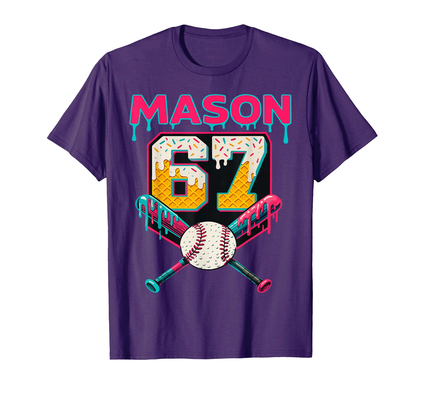 Funny Mason 67 Six Seven Sport Meme Ice Cream Drip Graphic T-Shirt