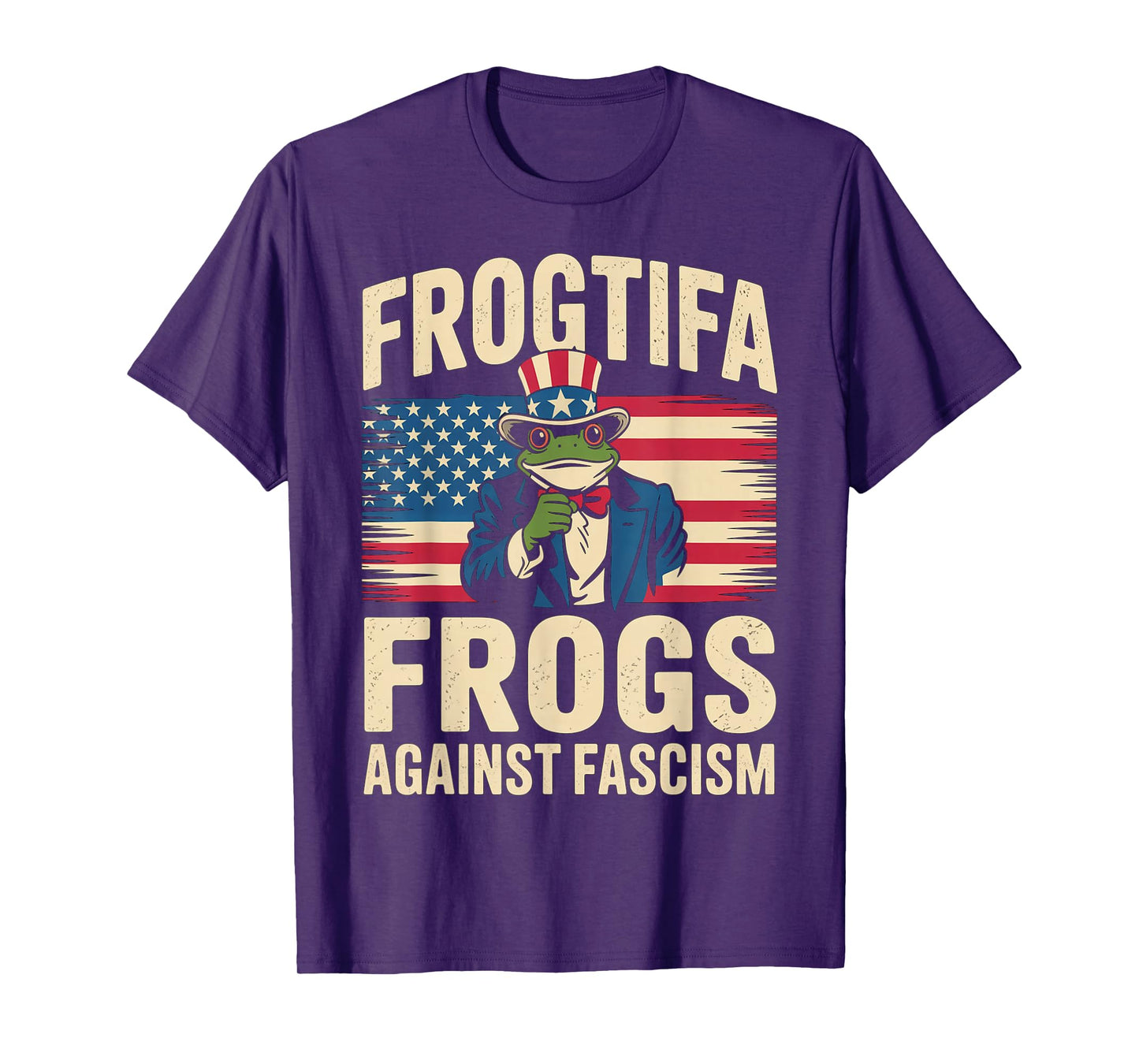 Frogtifa Frogs Against Fascism Flag Resist No Kings Oregon T-Shirt