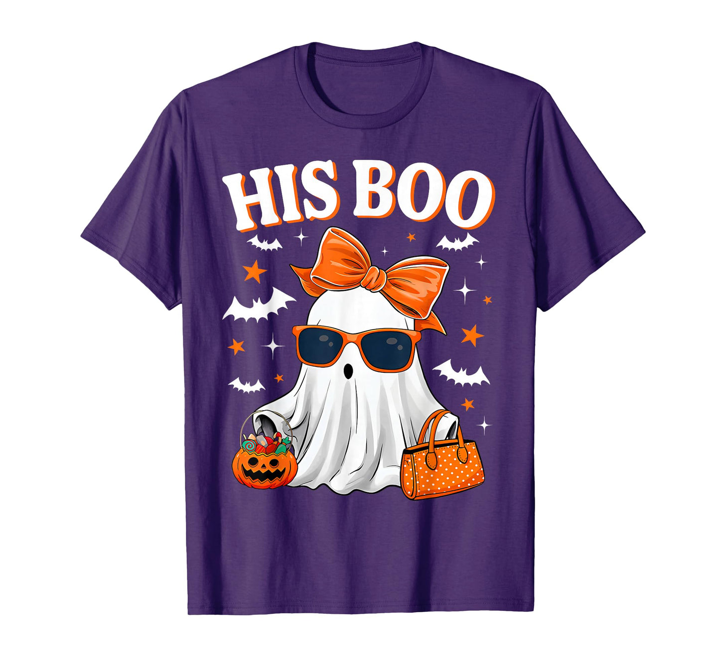 Her Boo & His Boo Funny Matching Halloween Couples T-Shirt