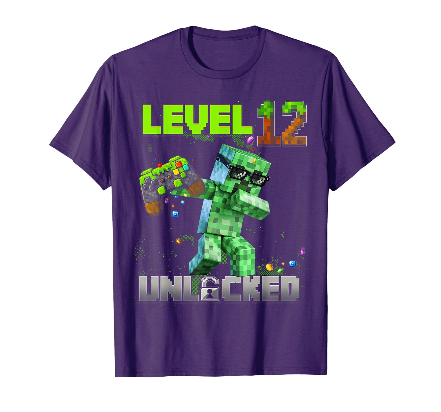 Level 12 Unlocked - Birthday Boy Pixel Gamer 12nd Birthday T-Shirt