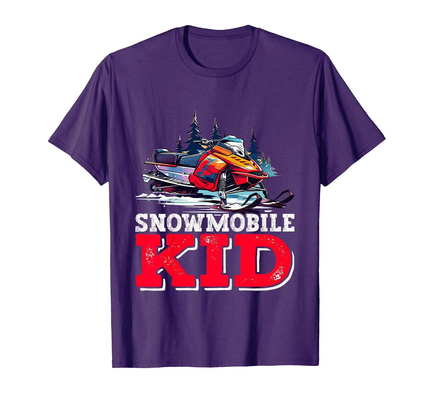 Snowmobile Kid Snowmobiling Design For Boys Girls Youth T-Shirt
