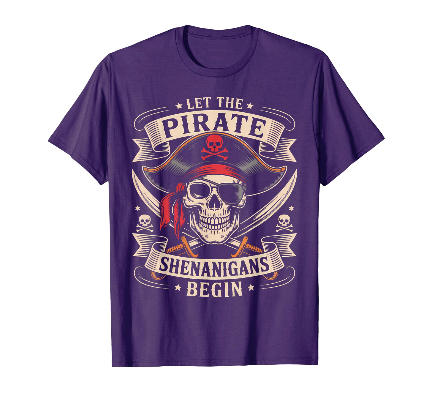 Halloween Skull Let The Pirate Shenanigans Begin T-Shirt