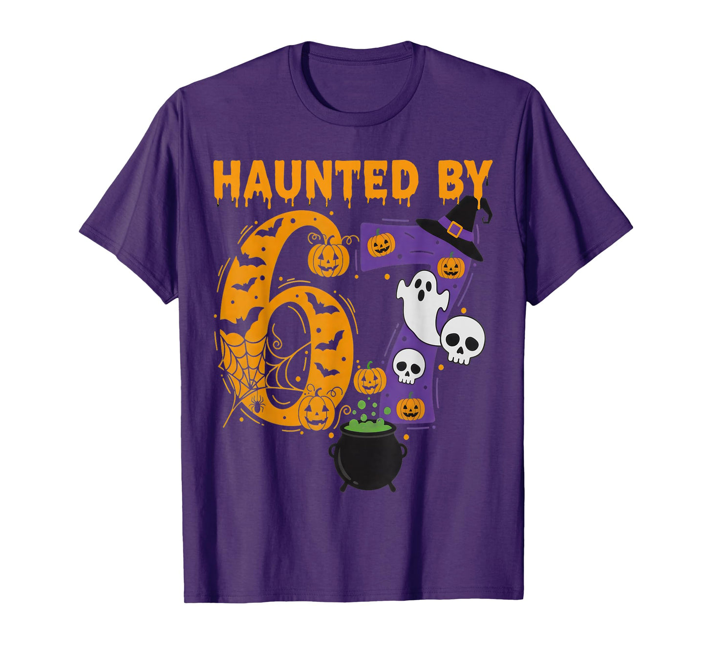 Haunted by 67 – Funny Six Seven Meme 6 7 Halloween Costume T-Shirt