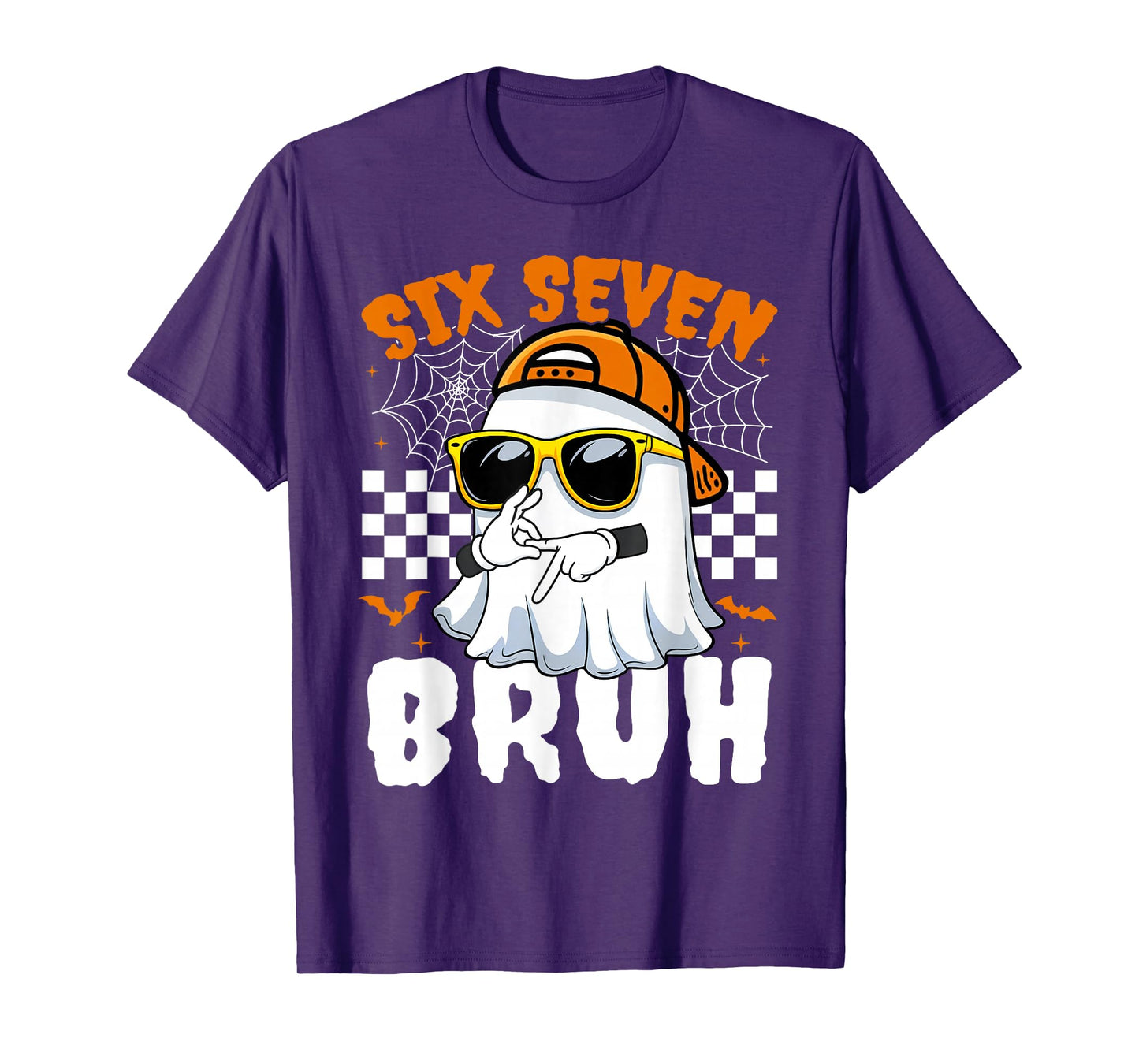 Bruh 67 Halloween Funny Six Seven Meme Brainrot Ghost Kids T-Shirt
