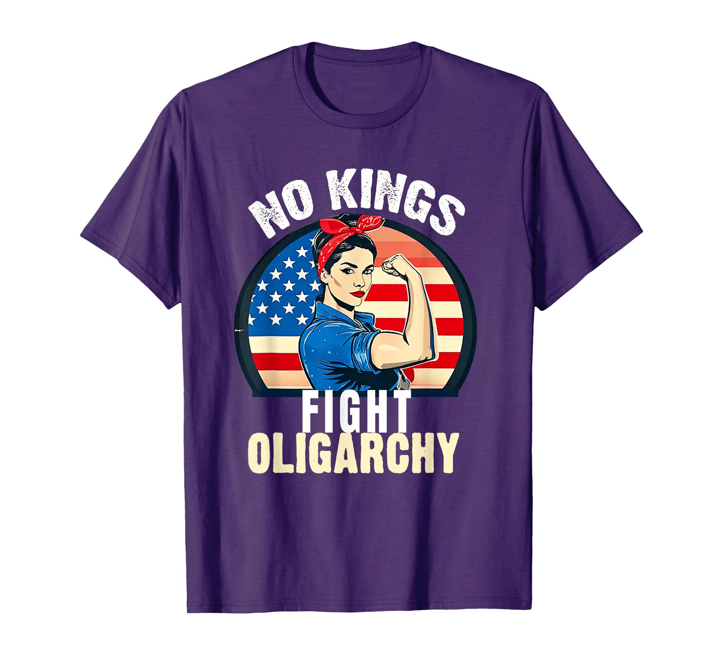 No Kings Fight Oligarchy Patriotic T-Shirt