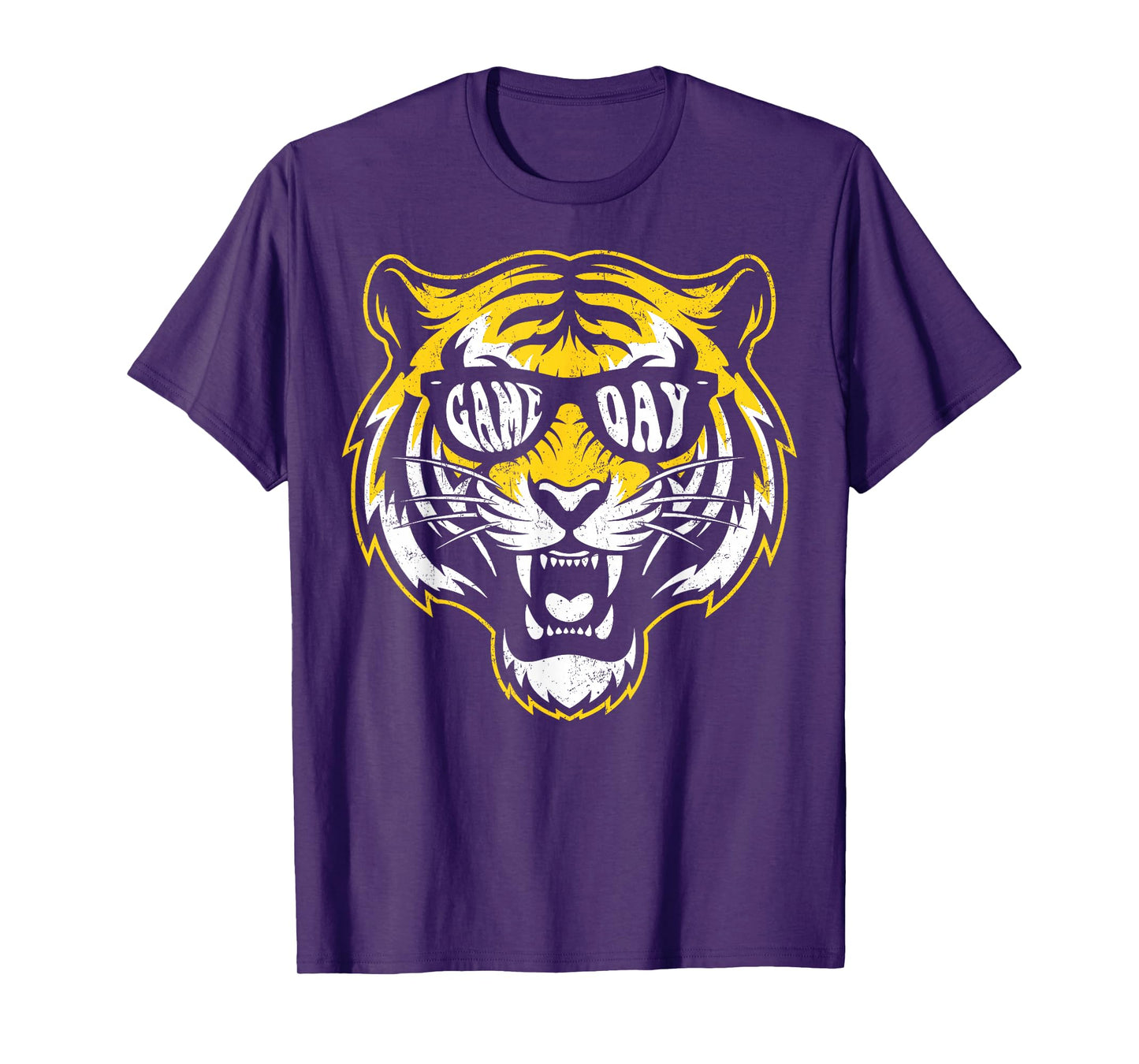 Vintage Tiger Wearing Sunglasses Game Day for Men Women Kids T-Shirt