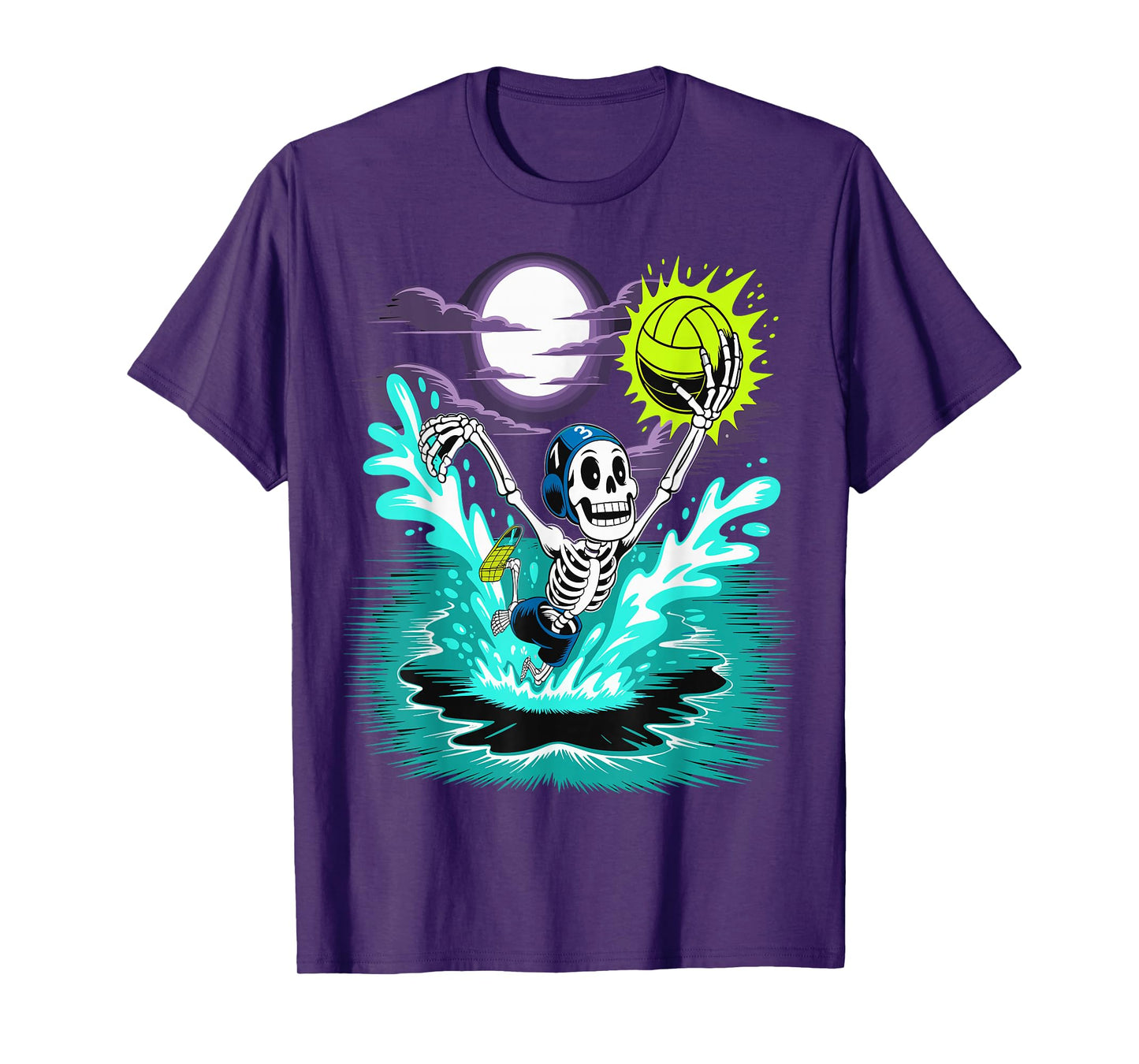 Funny Skeleton Water Polo Halloween Sports T-Shirt