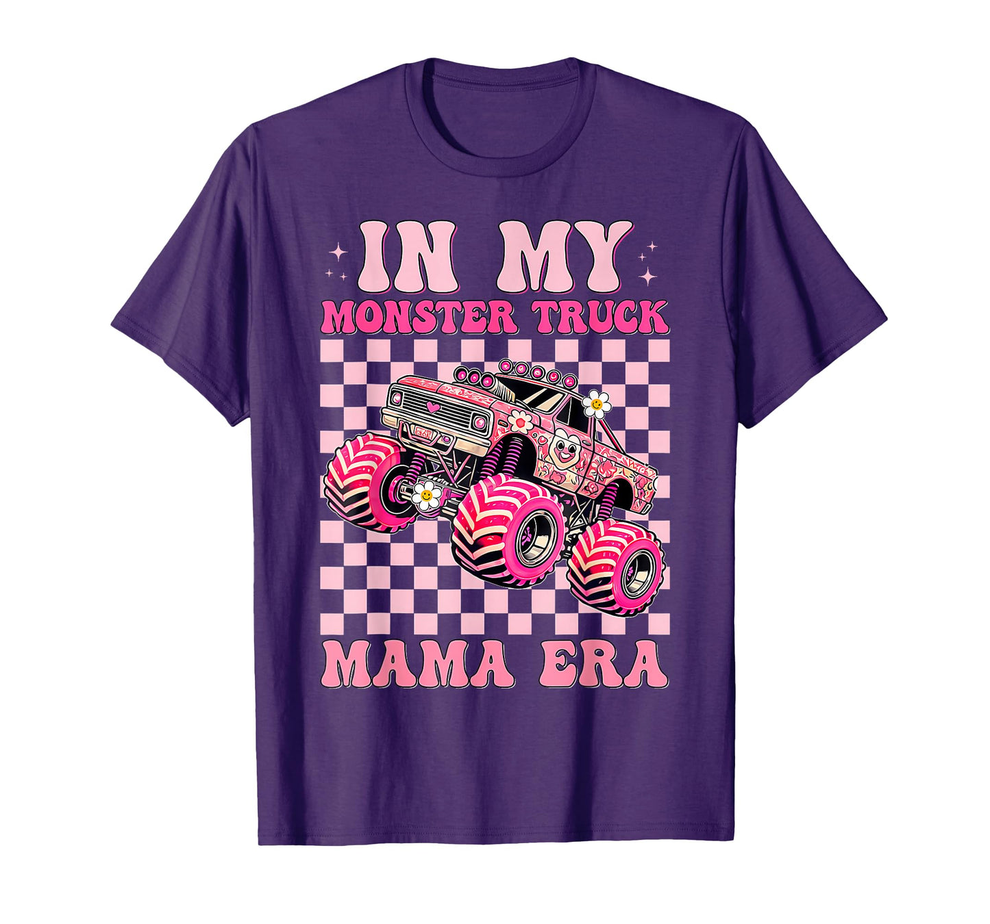 Groovy In My Monster Truck Mama Era Women Girls Truck Lover T-Shirt