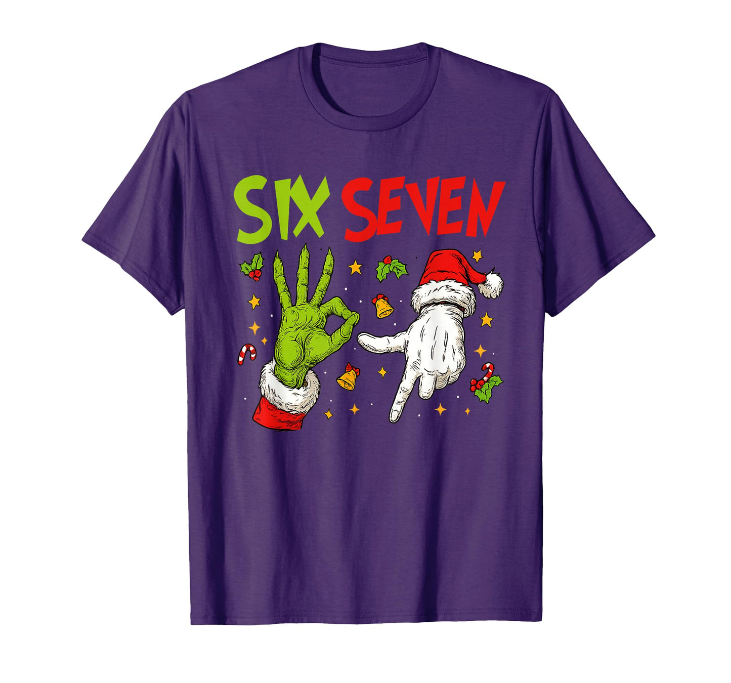 Trending Six Seven Meme Christmas 67 Xmas Men Women Kids T-Shirt