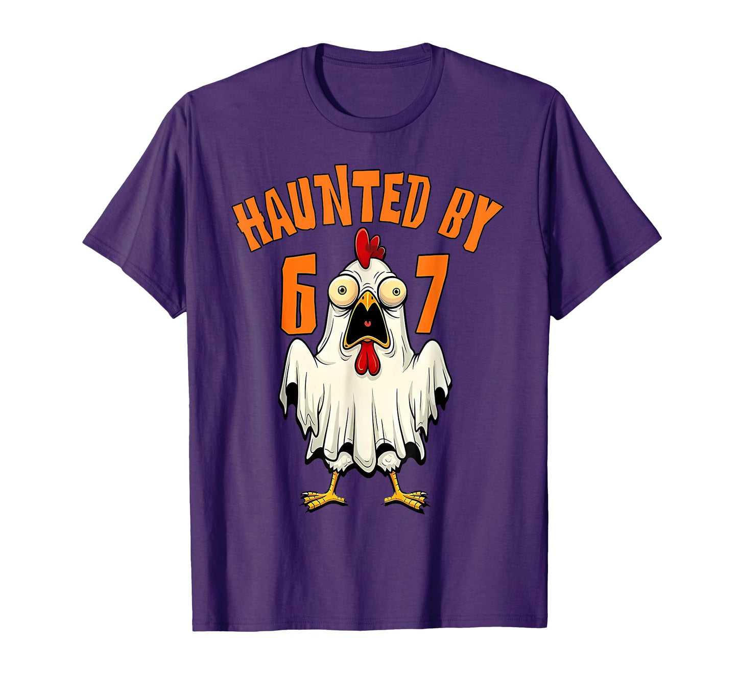 Funny Six Seven Chicken Ghost Z Halloween 67 Haunted T-Shirt