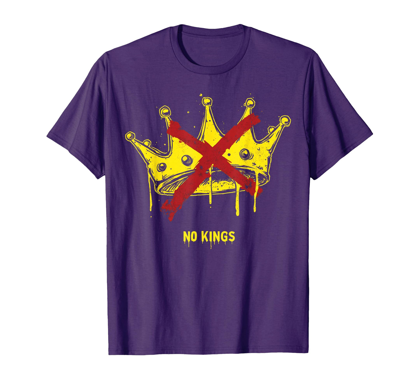 No Kings Protest Sign Defiant Voice Men Women Retro No Kings T-Shirt