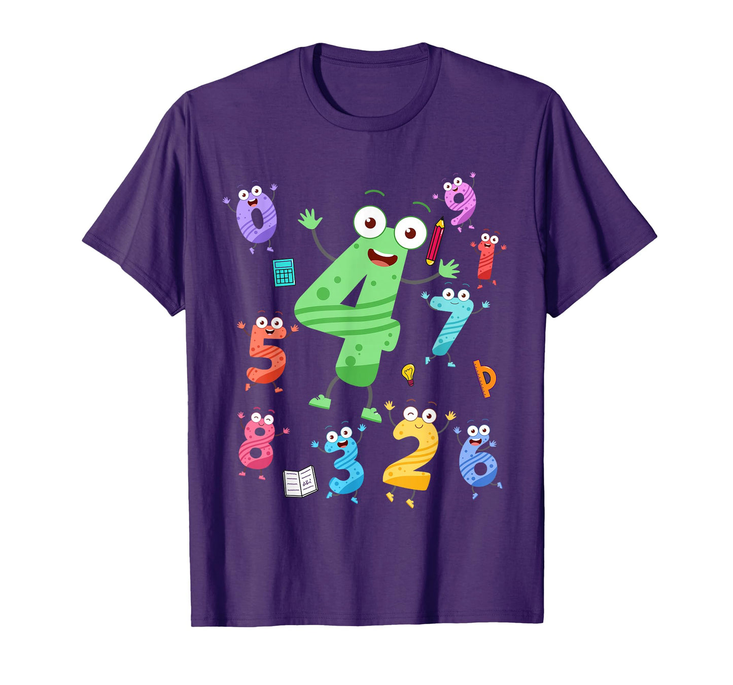 Maths Day Number Costume With Number 4 Idea For Kids Number T-Shirt