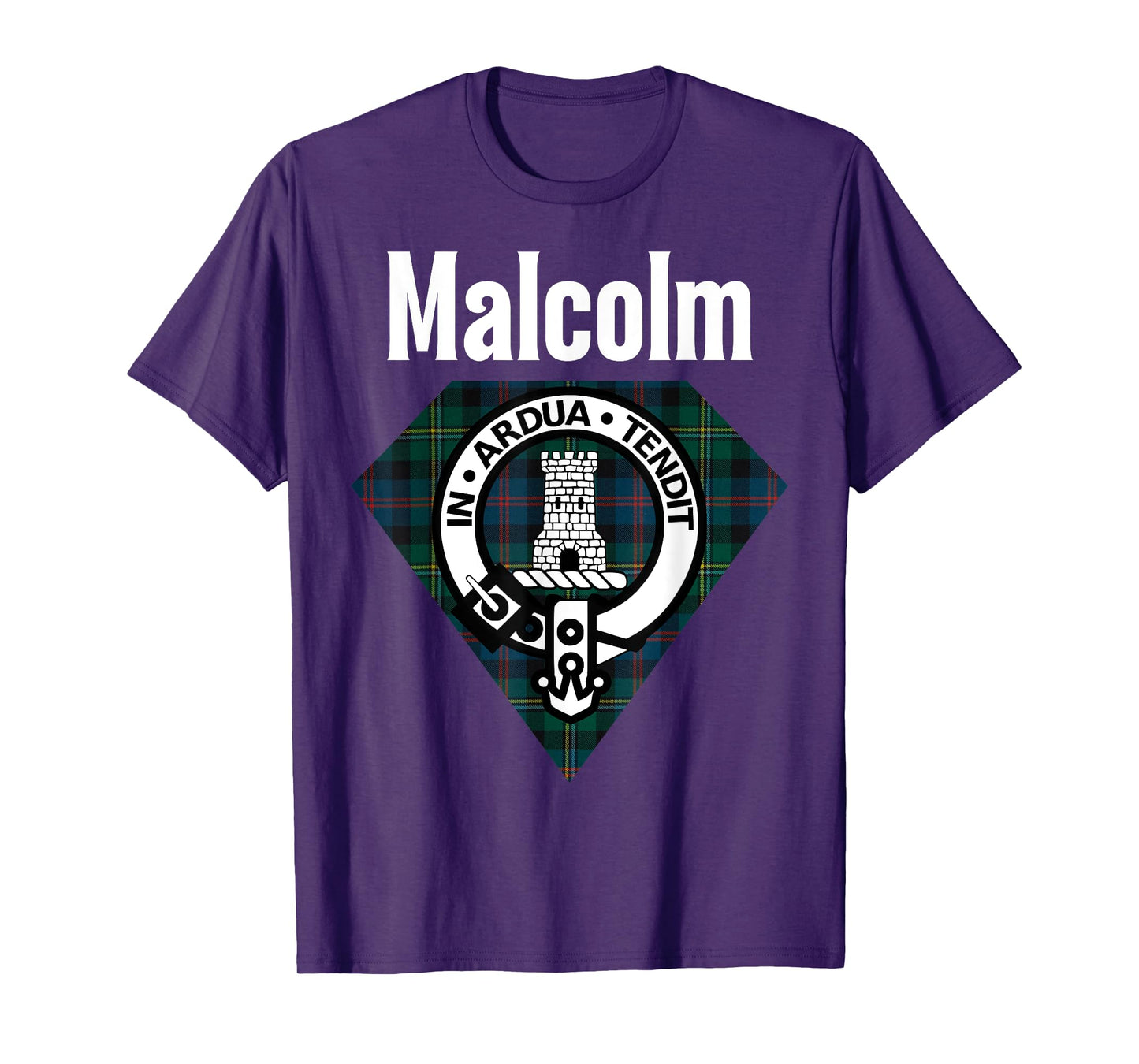 Malcolm Clan Scottish Name Coat Of Arms Tartan T-Shirt
