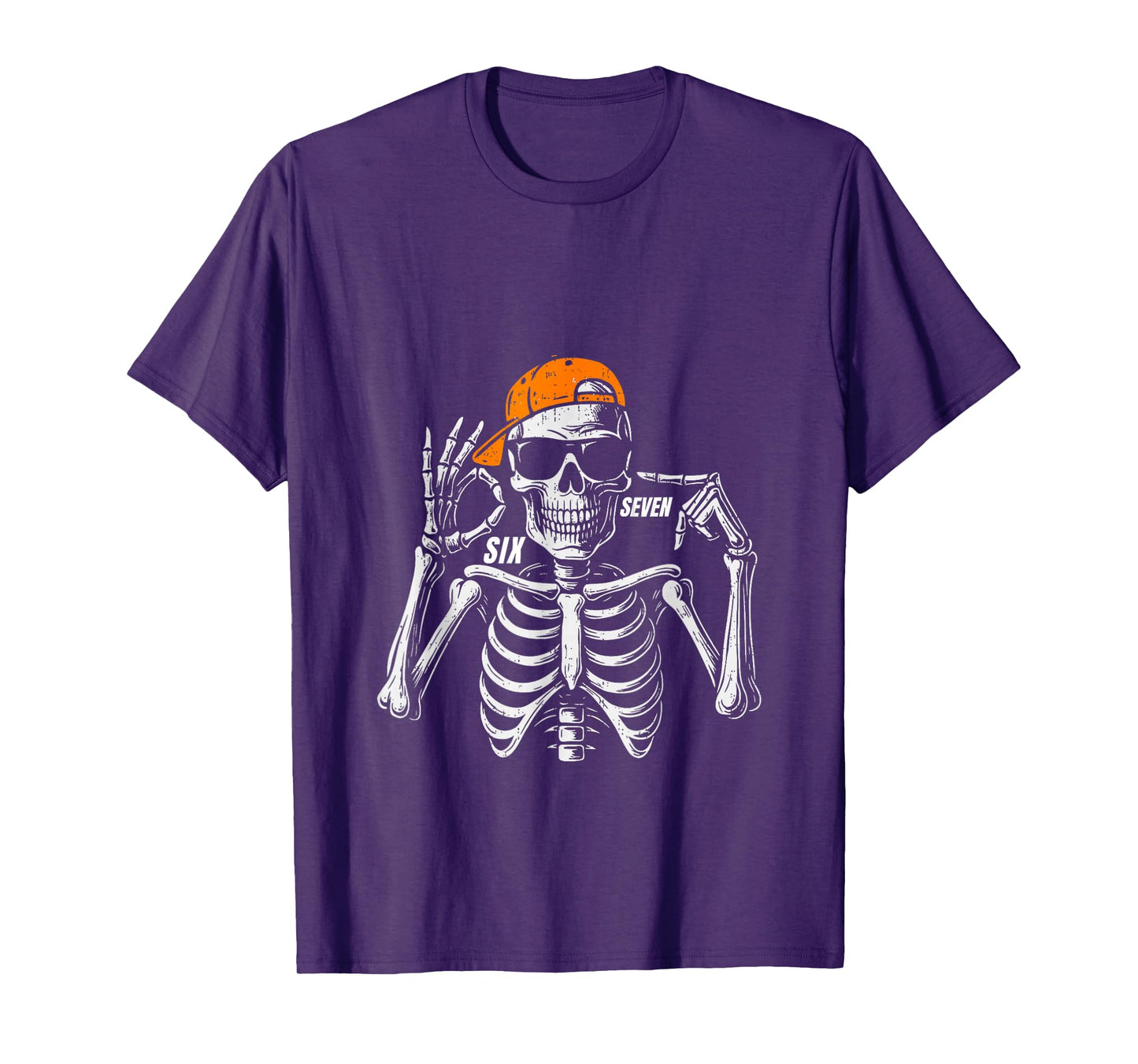 67 Meme Trendy Skeleton Halloween Funny Six Seven Gen Alpha T-Shirt