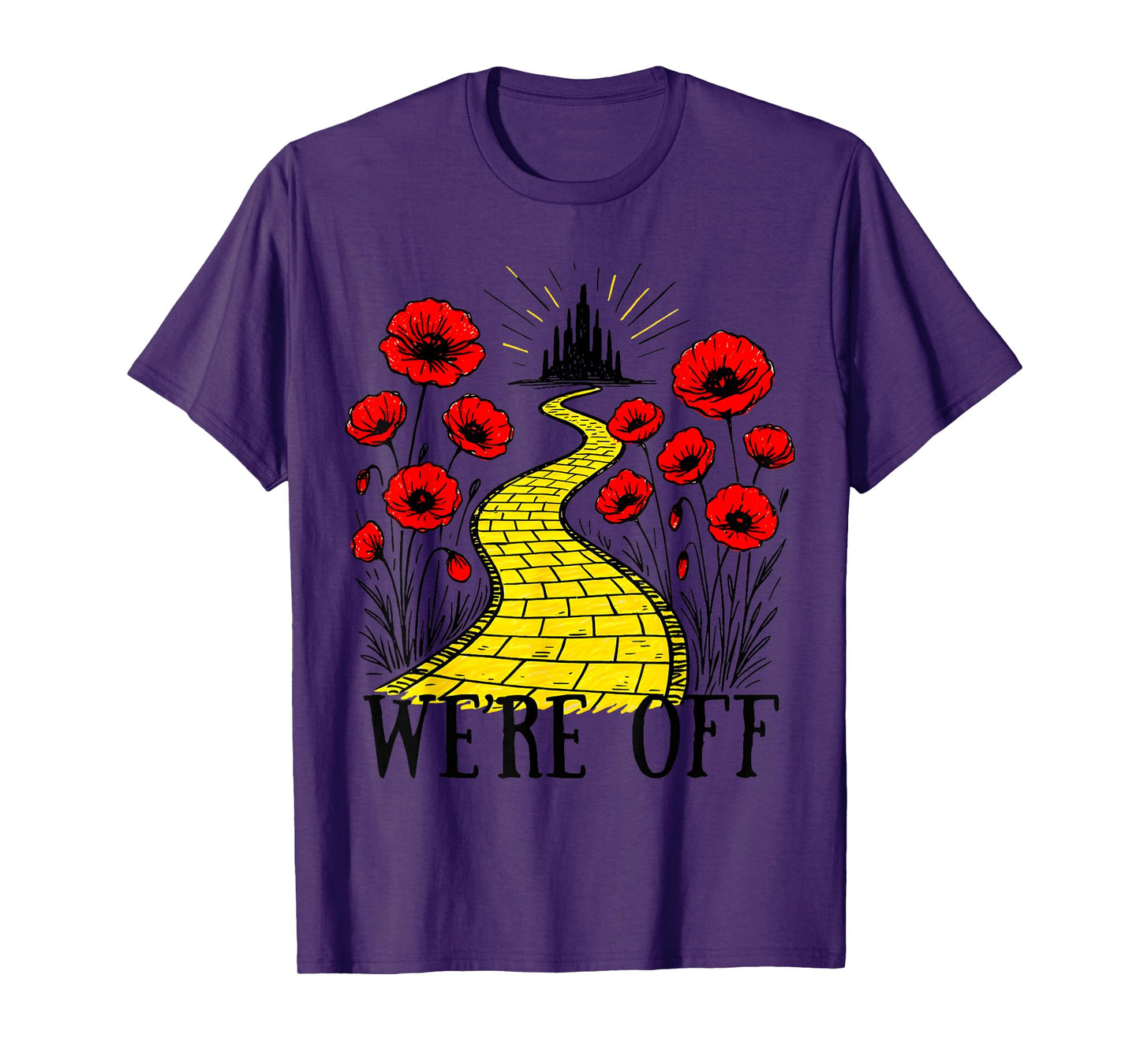 We 're Off Funny Yellow Path Brick Wizard Literature School T-Shirt