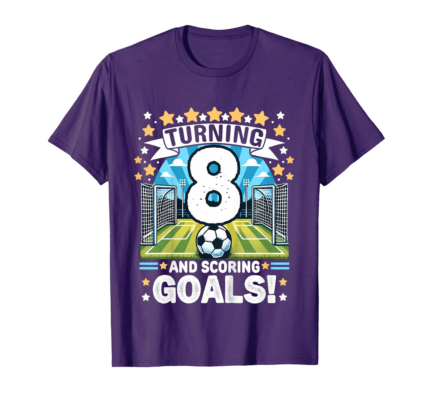 Turning 8 Soccer Birthday 8 Years Football 8th Soccer Player T-Shirt