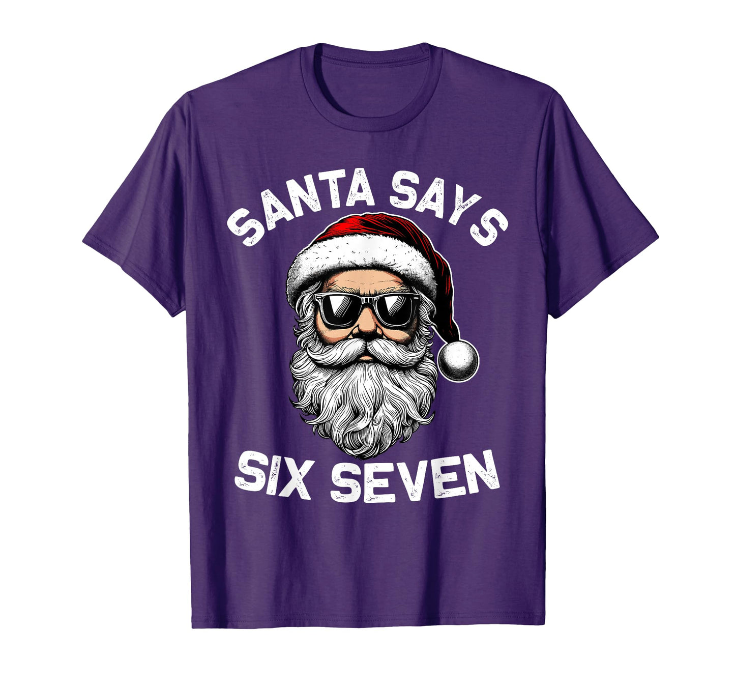 Funny Santa Says Six Seven Christmas 67 Meme Xmas Men Kids T-Shirt