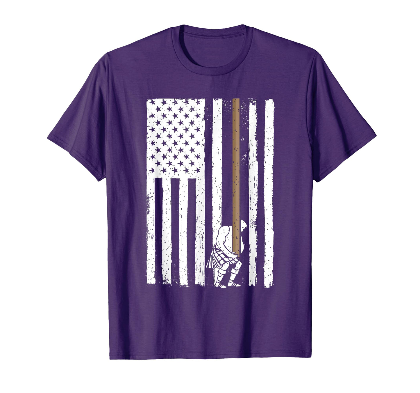 Caber toss american flag funny highland games T-Shirt